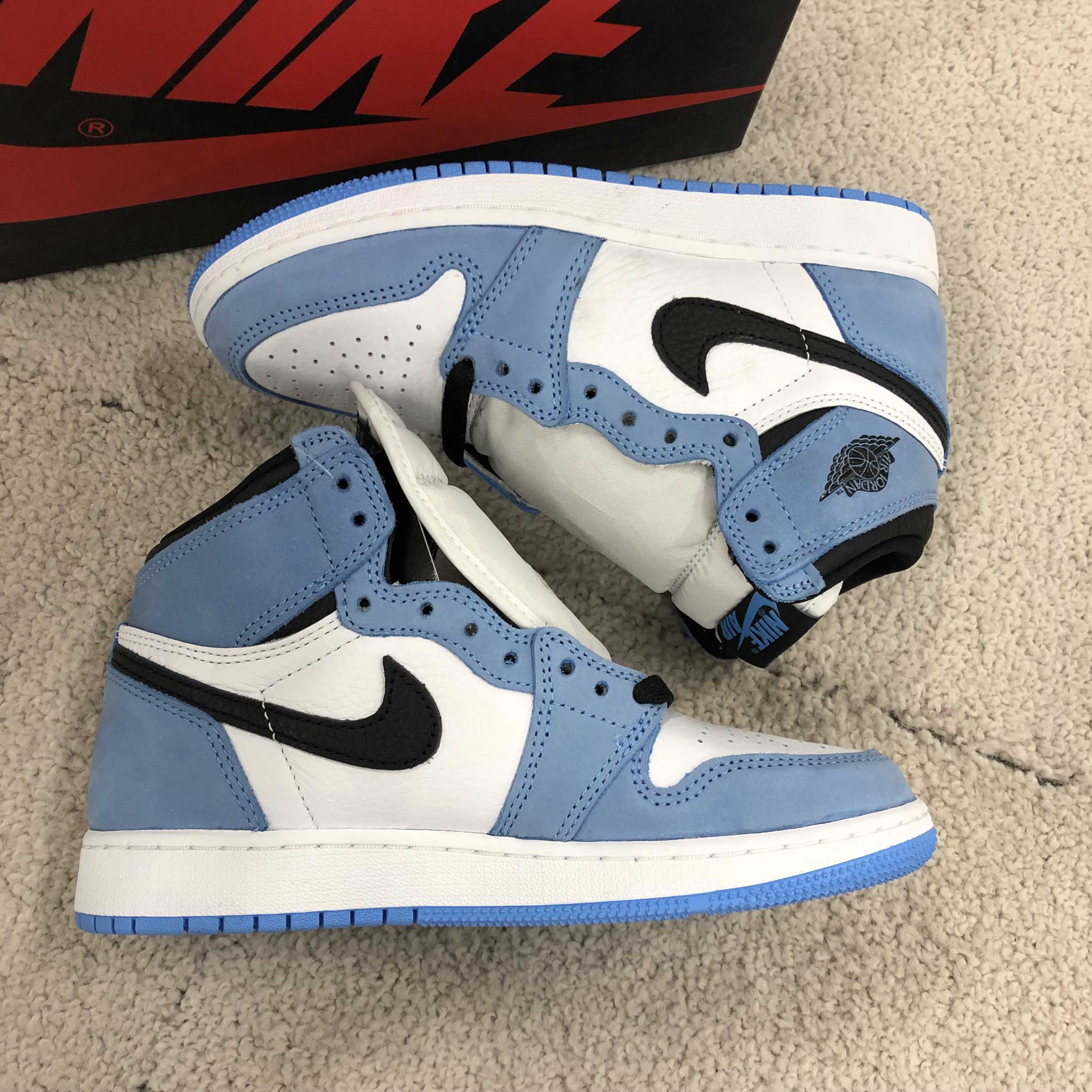Nike GS Air Jordan 1 High "White/University Blue/Black"   