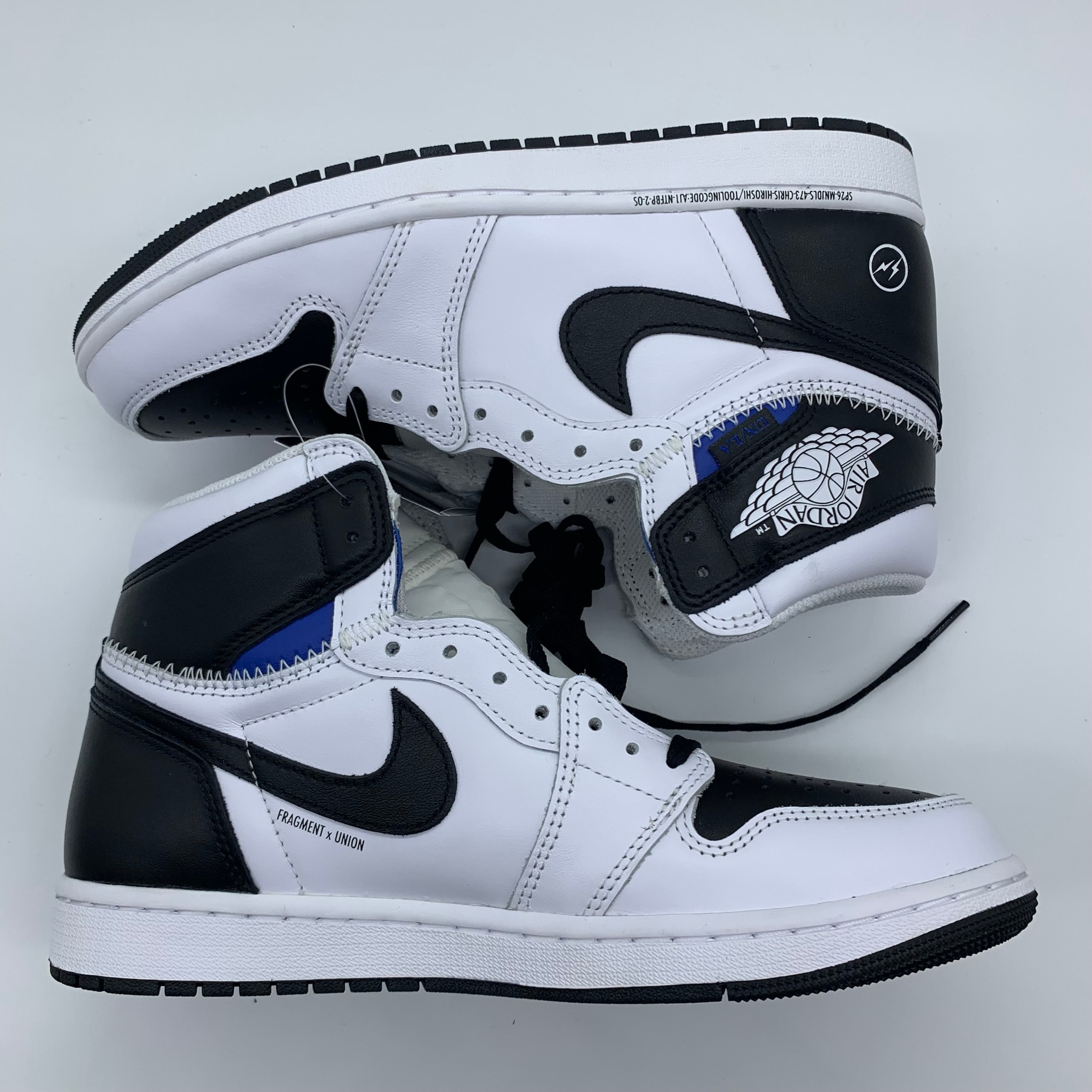 fragment design × UNION × Nike Air Jordan 1 Retro High OG "Black/White"