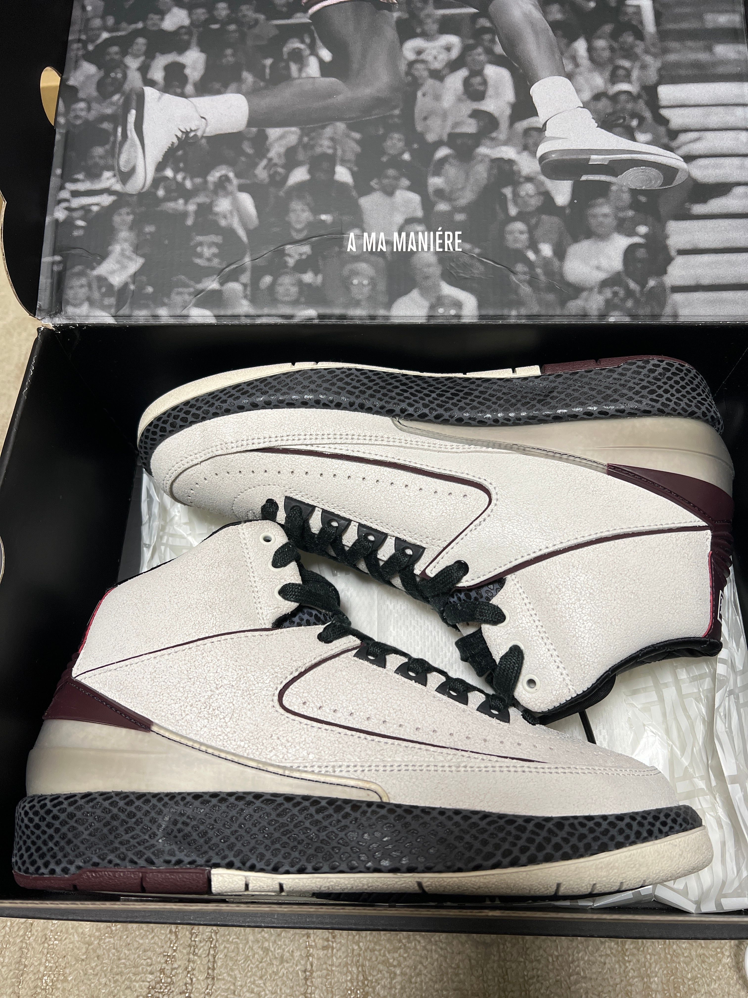 A Ma Maniere × Nike Air Jordan 2 "Airness/Sail and Burgundy"