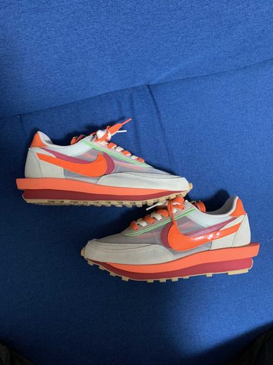 CLOT × Sacai × Nike LD Waffle "Orange Blaze"
