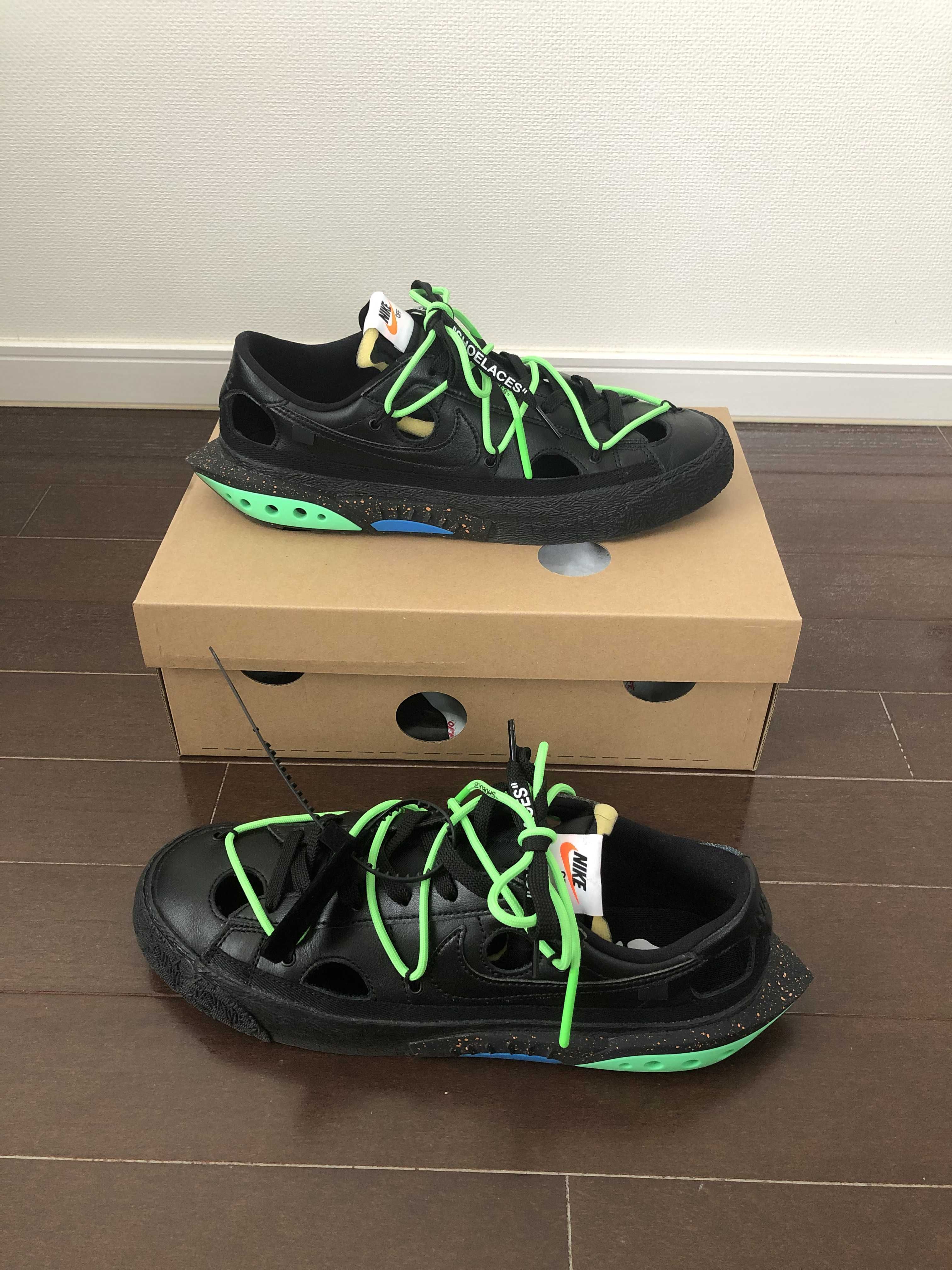 Off-White × Nike Blazer Low "Black and Electro Green"