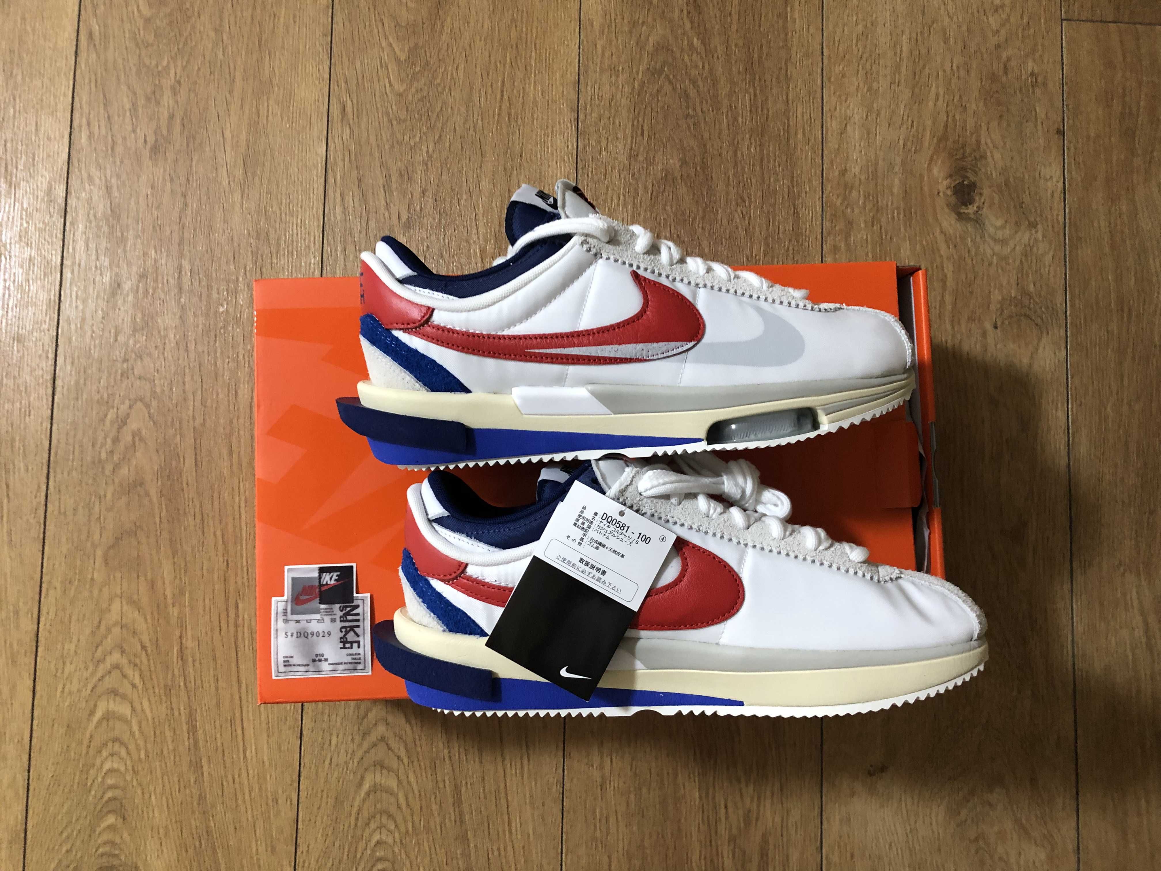 sacai × Nike Zoom Cortez "White and University Red"