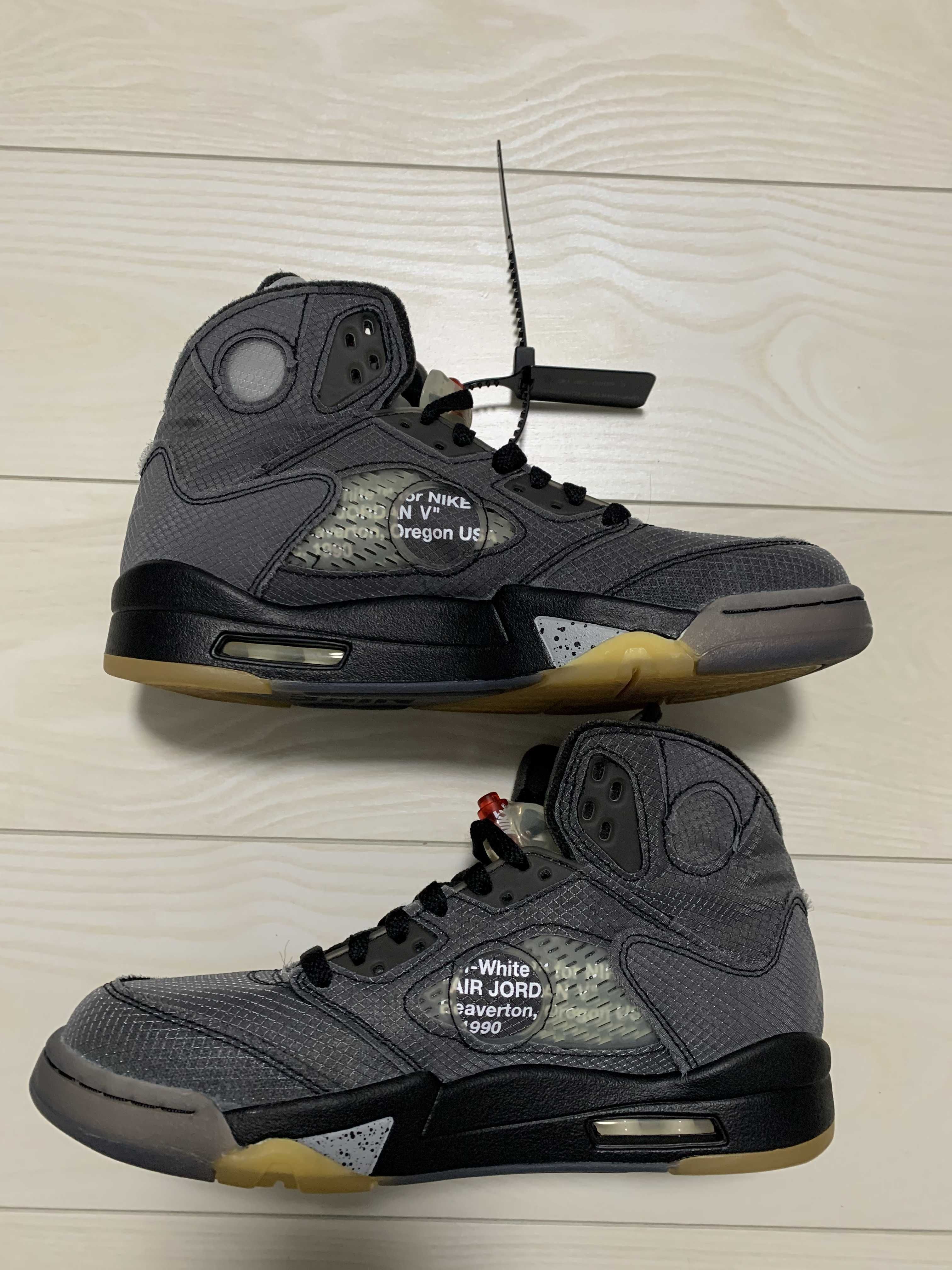 Off-White × Nike Air Jordan 5 "Black/Muslin/Fire Red"