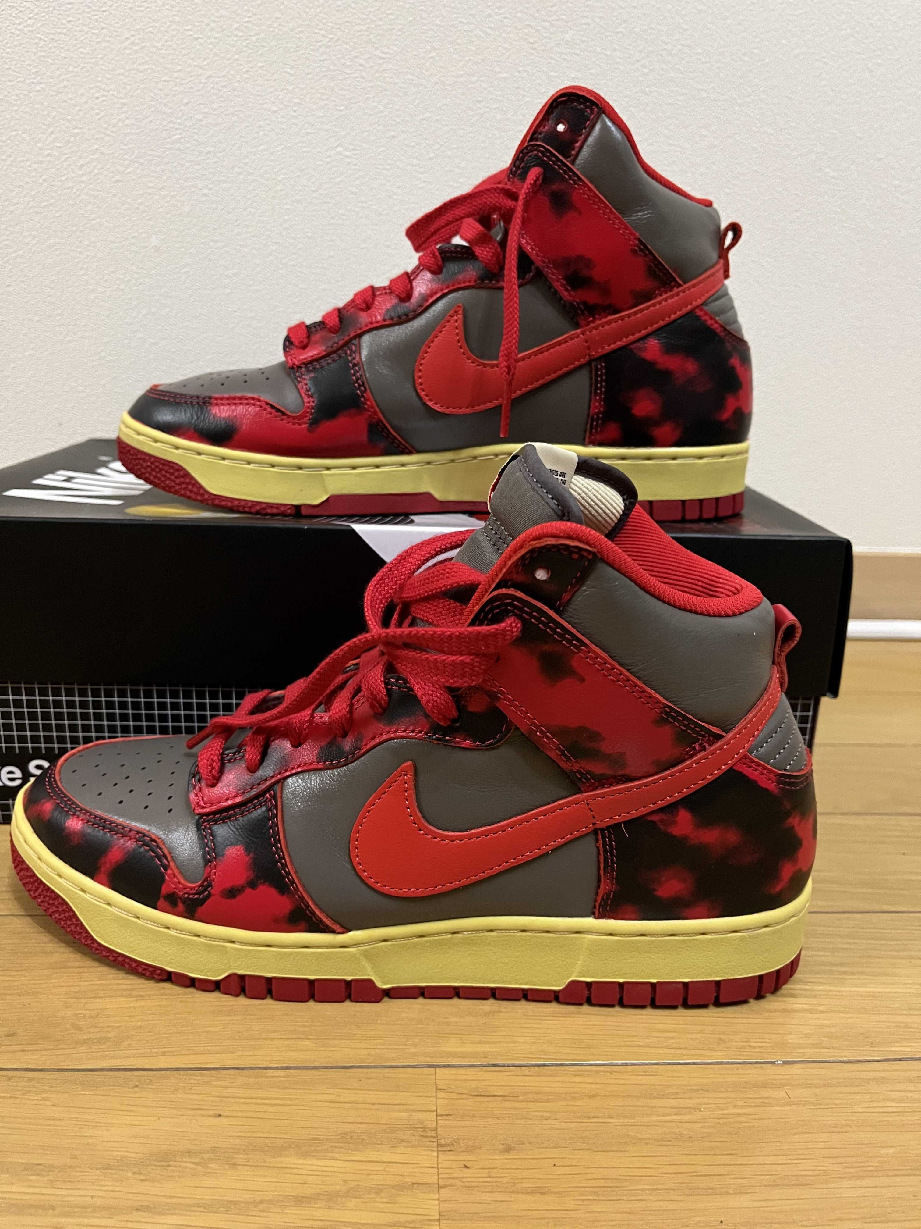 Nike Dunk High "Red Acid Wash"