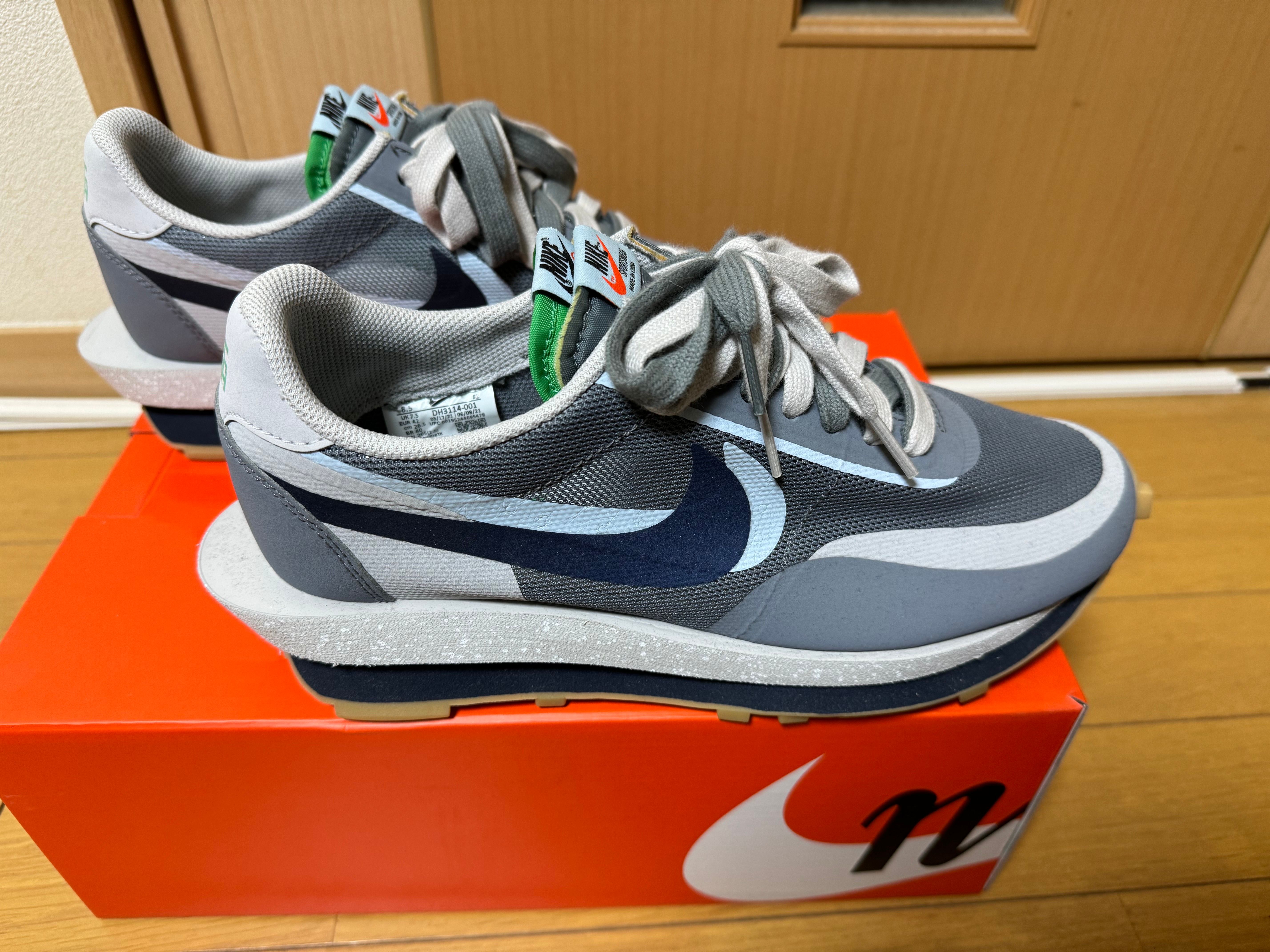 CLOT × Sacai × Nike LD Waffle "Grey Obsidian/Cool Grey"