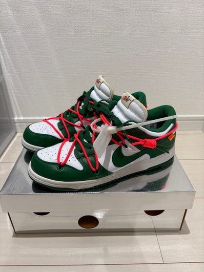 Off-White × Nike Dunk Low "White/Pine Green"