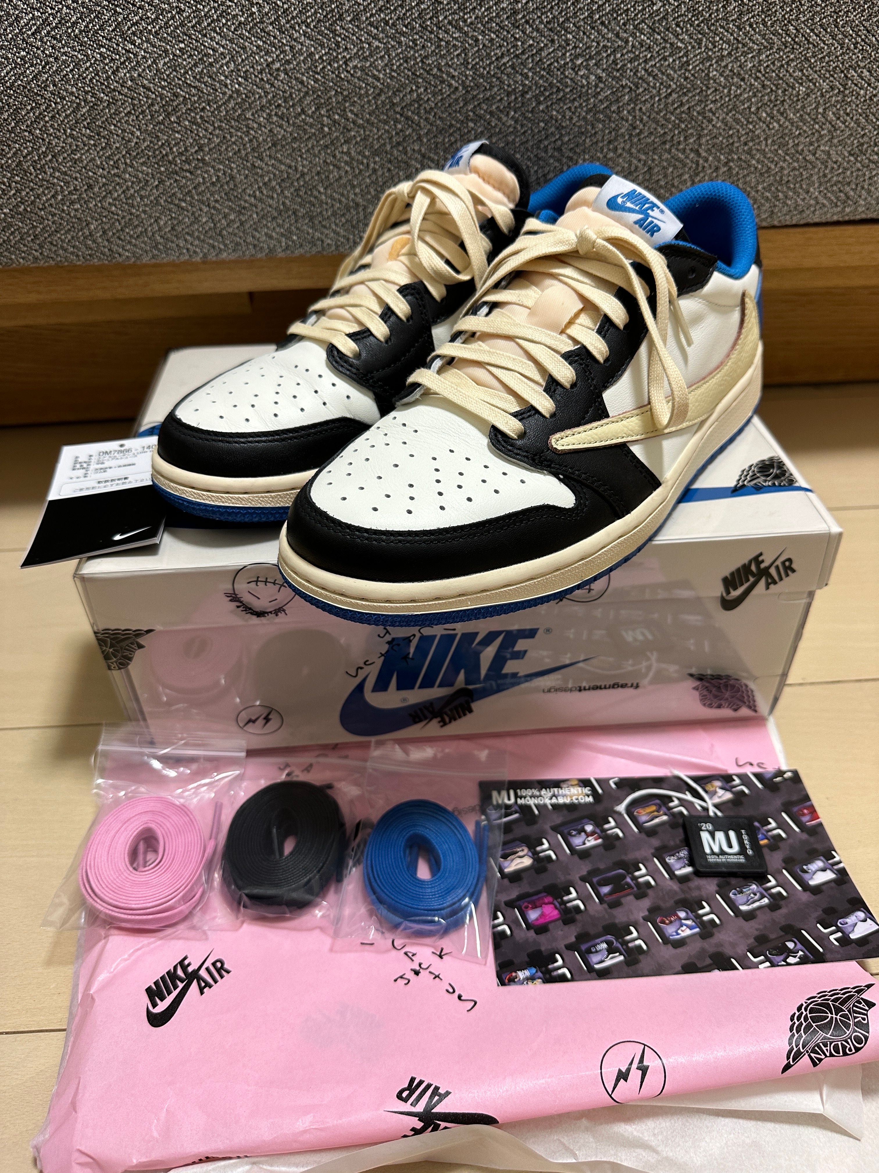 Travis Scott × fragment design × Nike Air Jordan 1 Low OG SP "Military Blue"