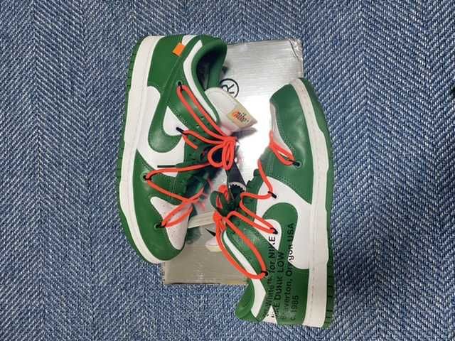 Off-White × Nike Dunk Low "White/Pine Green"