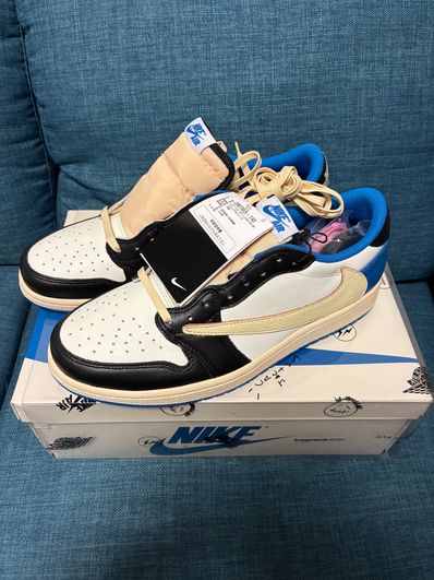 Travis Scott × fragment design × Nike Air Jordan 1 Low OG SP "Military Blue"