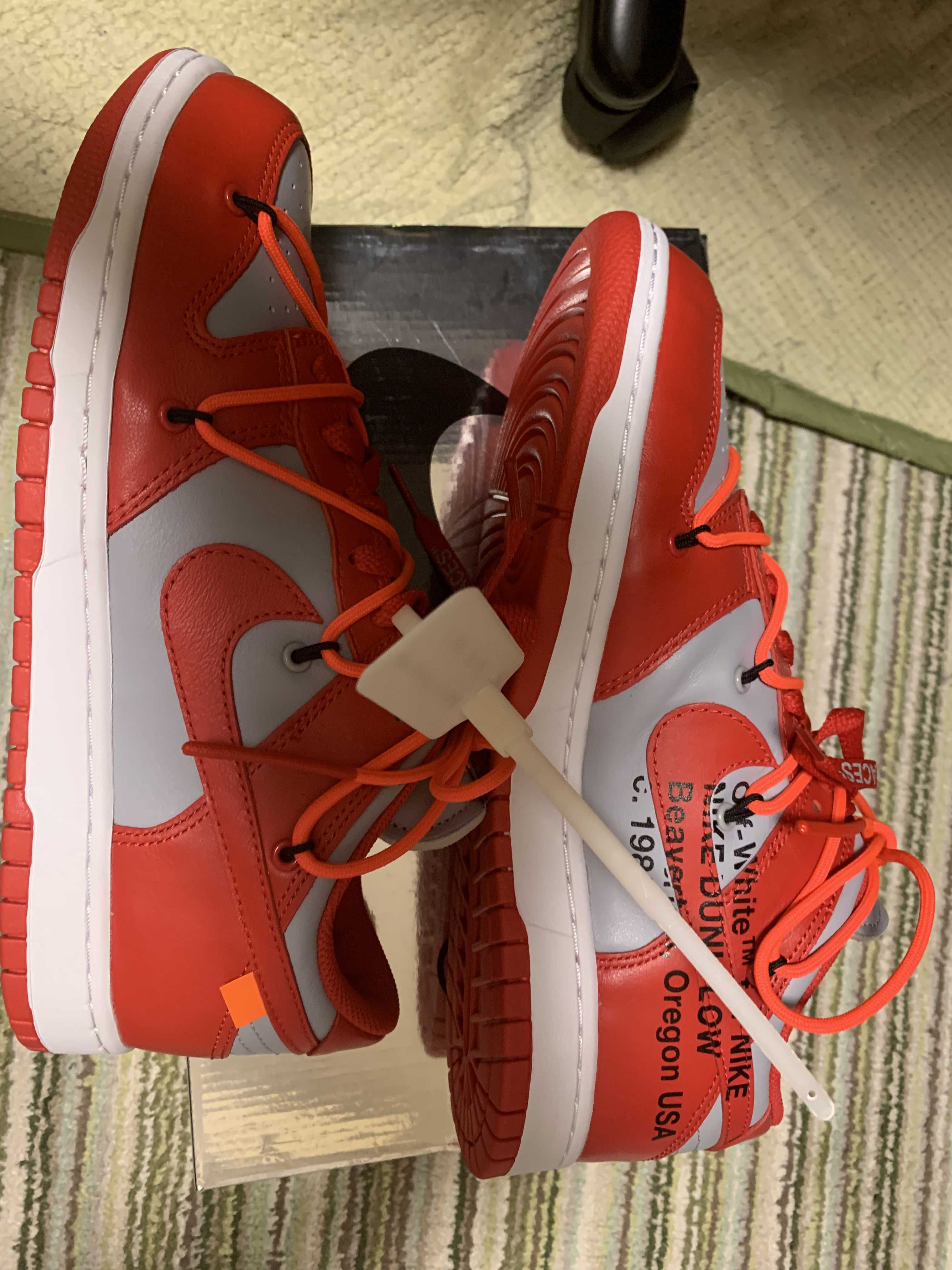 Off-White × Nike Dunk Low "University Red/Wolf Grey"