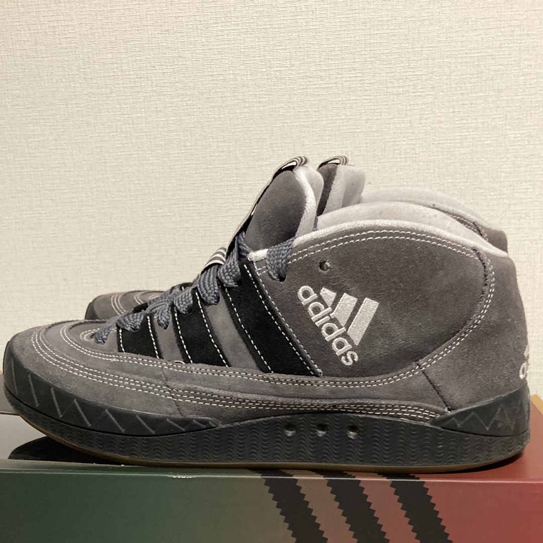 YNuK × adidas Adimatic Mid "Grey Five/Core Black/Off White"
