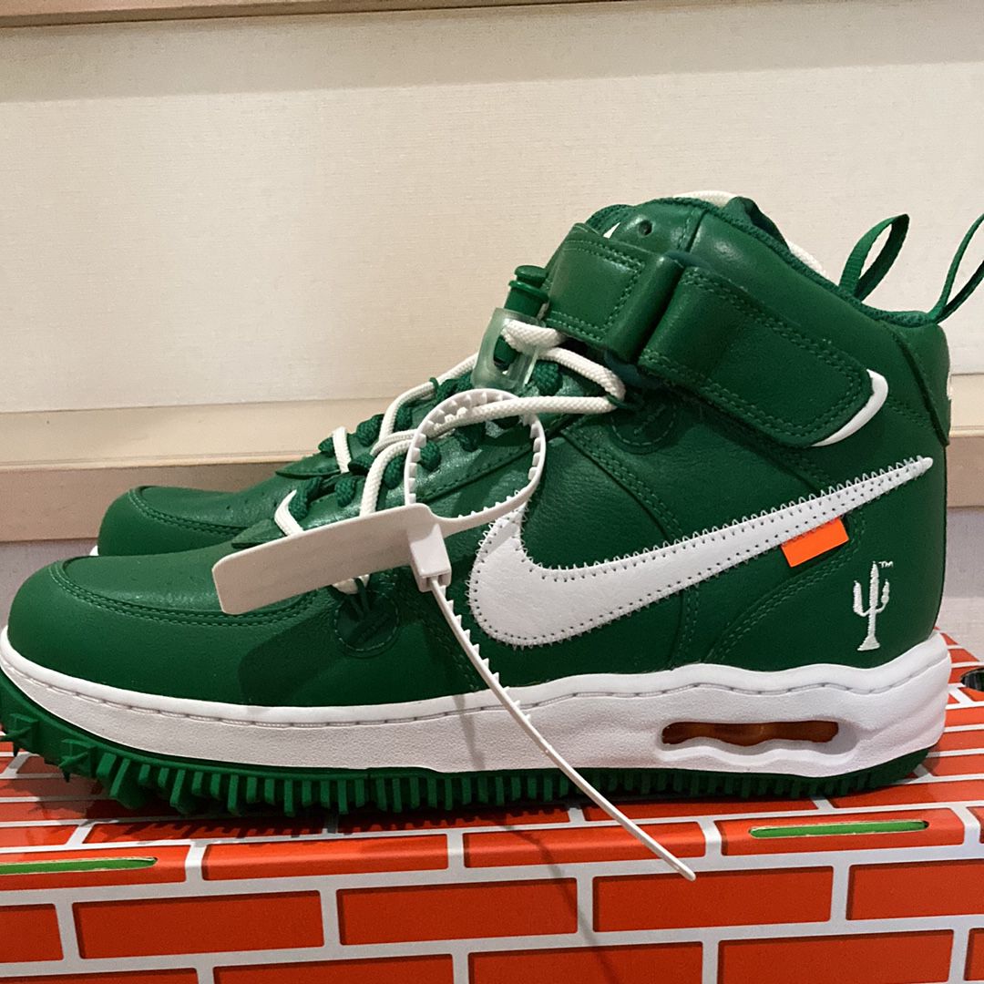 Off-White × Nike Air Force 1 Mid SP LTHR "Pine Green"