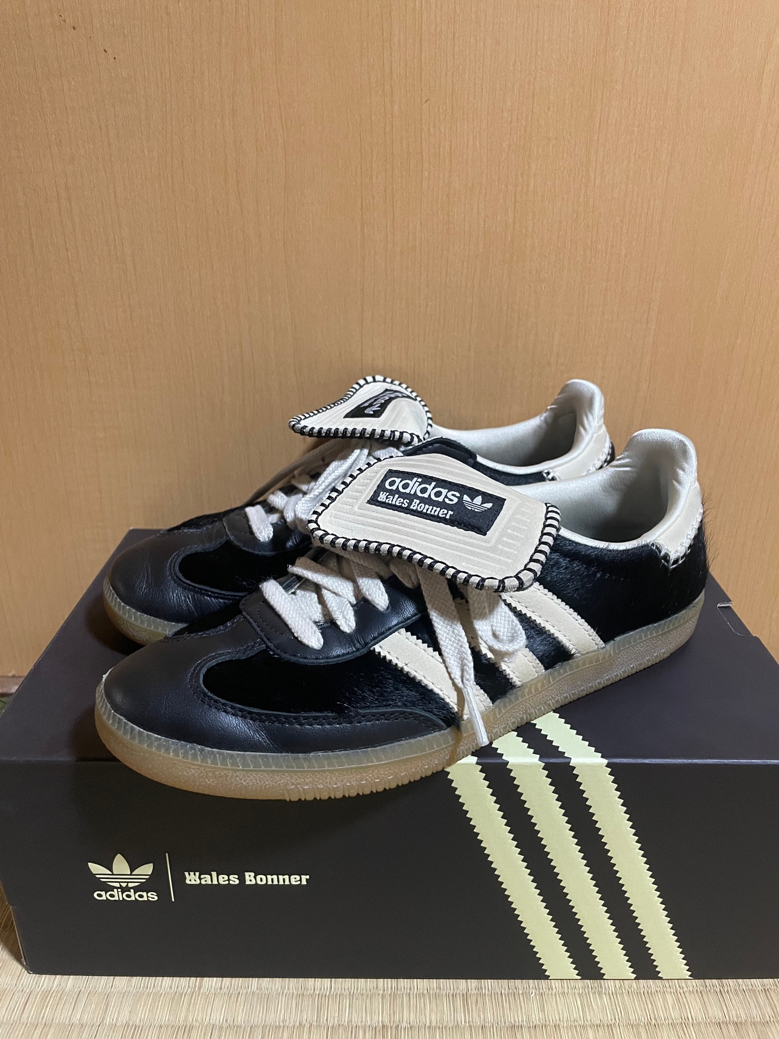 Wales Bonner × adidas Samba Pony Tonal Low "Core Black/Cream White"