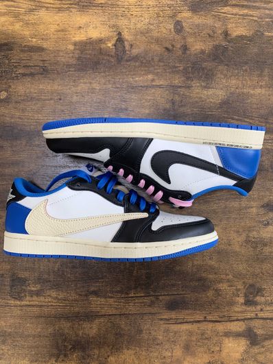 Travis Scott × fragment design × Nike Air Jordan 1 Low OG SP "Military Blue"