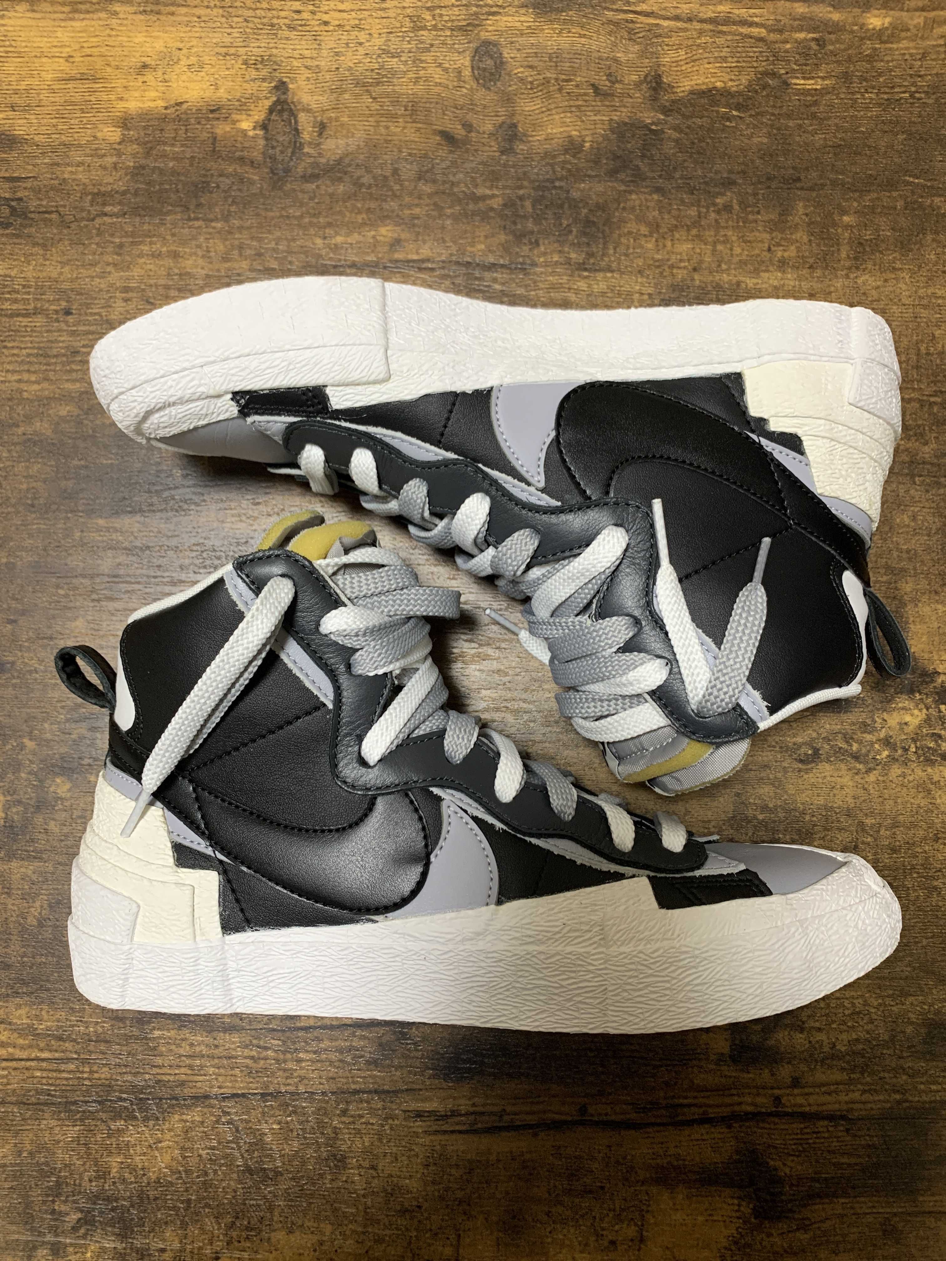 sacai × NIKE BLAZER MID "BLACK/WOLF GREY/WHITE"