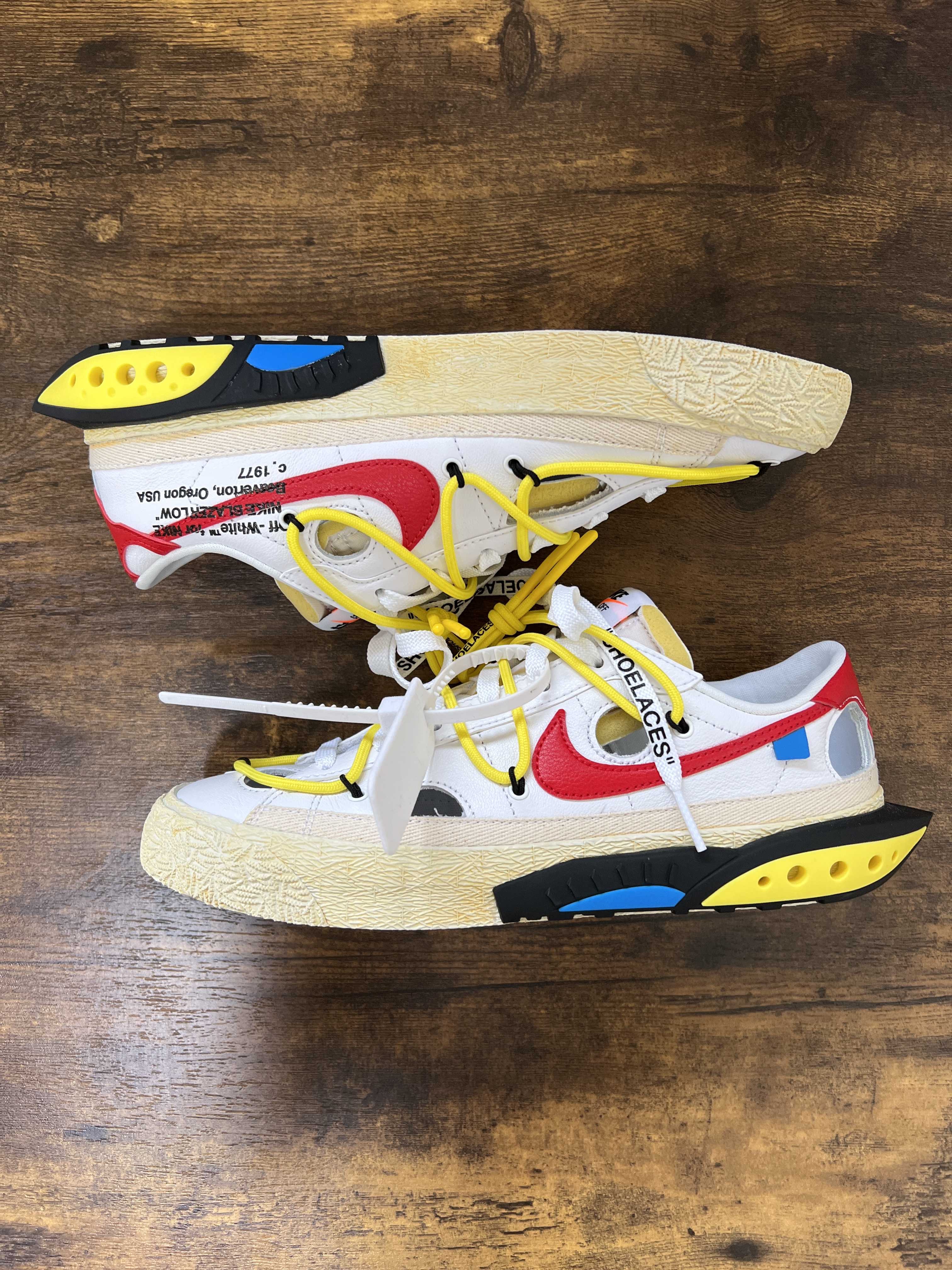 Off-White × Nike Blazer Low "White and University Red"