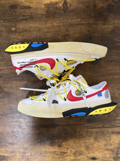 Off-White × Nike Blazer Low "White and University Red"