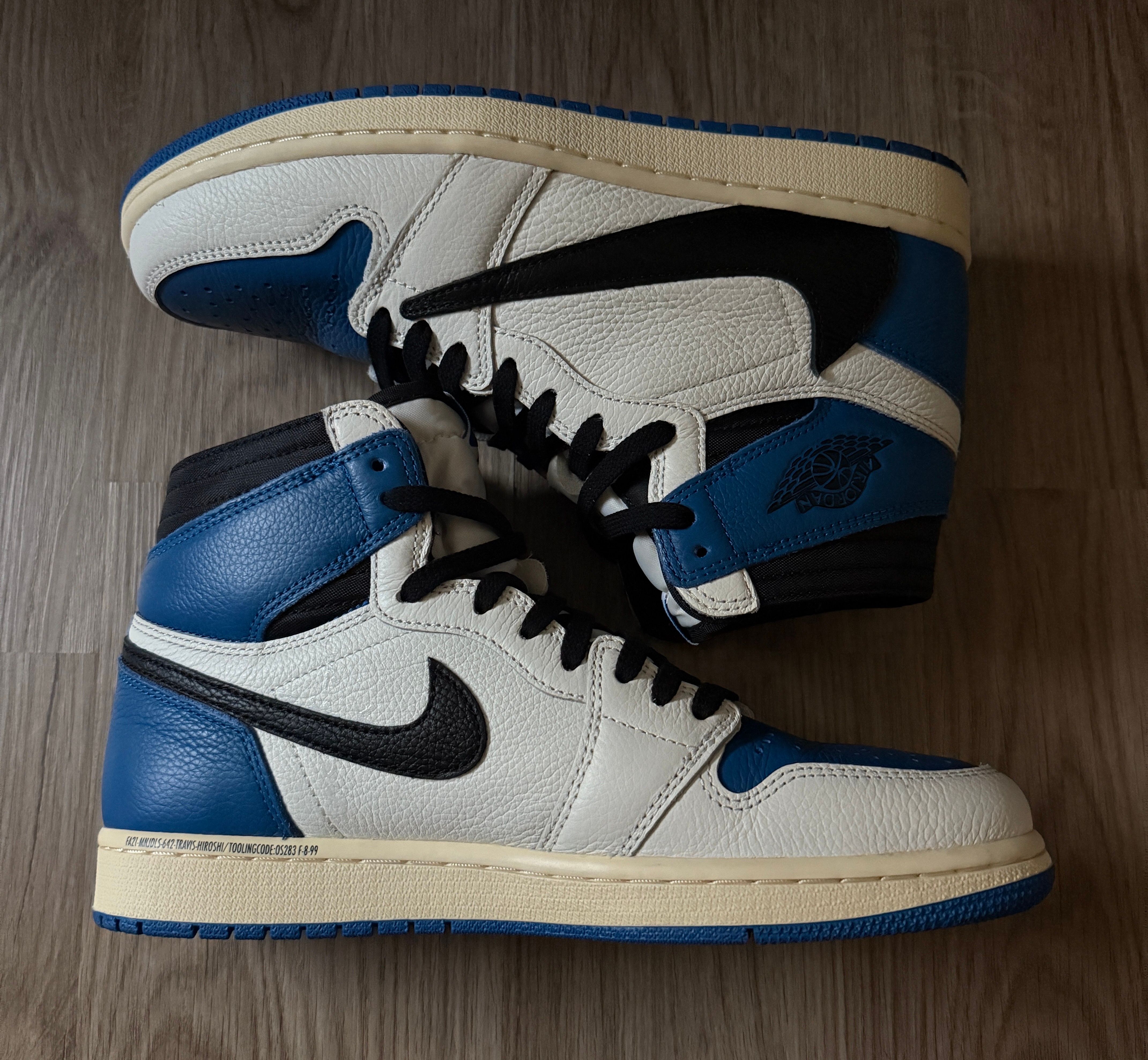 Travis Scott × fragment design × Nike Air Jordan 1 Retro High OG SP "Military Blue"