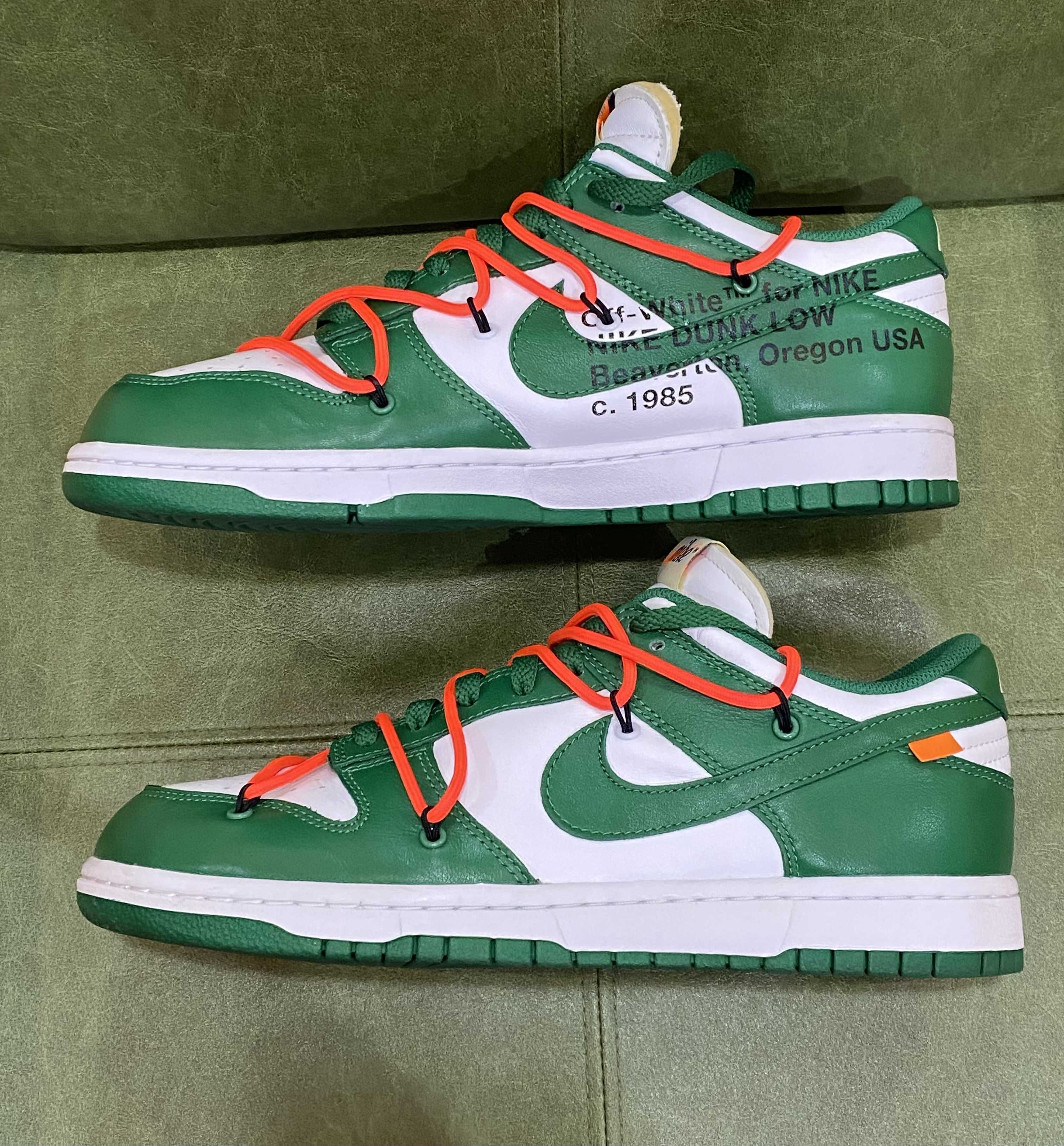 Off-White × Nike Dunk Low "White/Pine Green"