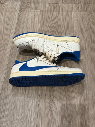 Travis Scott × fragment design × Nike Air Jordan 1 Low OG "Sail/Military Blue"