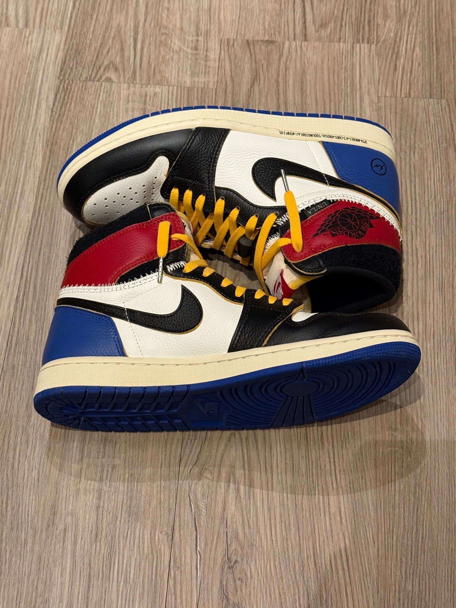 fragment design × UNION × Nike Air Jordan 1 High OG "Black/Varsity Red"
