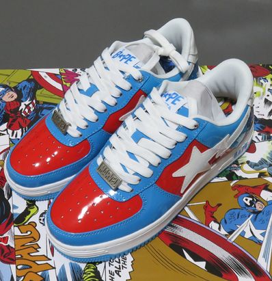 Marvel Comics × A BATHING APE®︎ BAPE STA Low "Captain America" (2022)