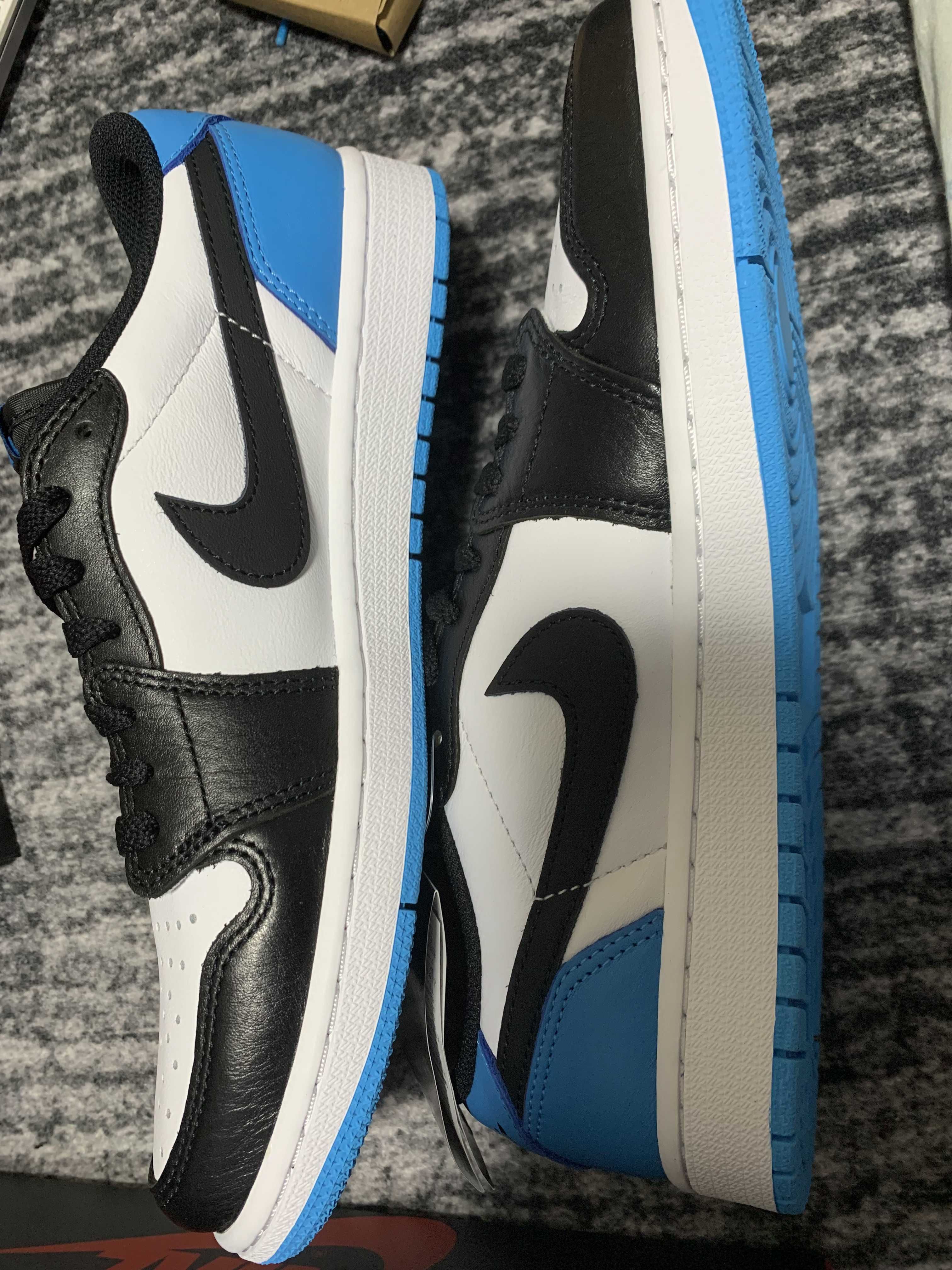 Nike Air Jordan 1 Low OG "Black and Dark Powder Blue/UNC"