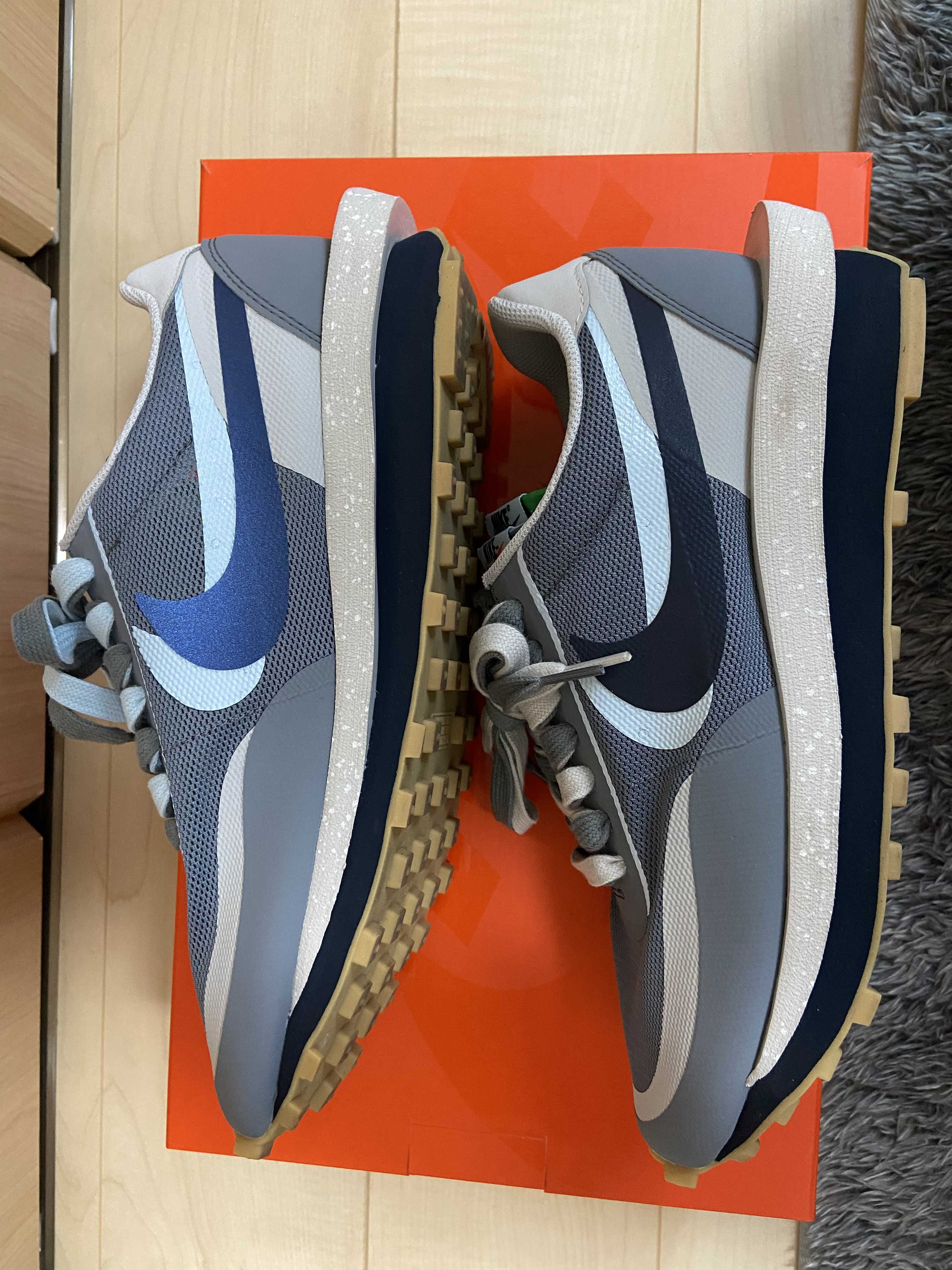 CLOT × Sacai × Nike LD Waffle "Grey Obsidian/Cool Grey"