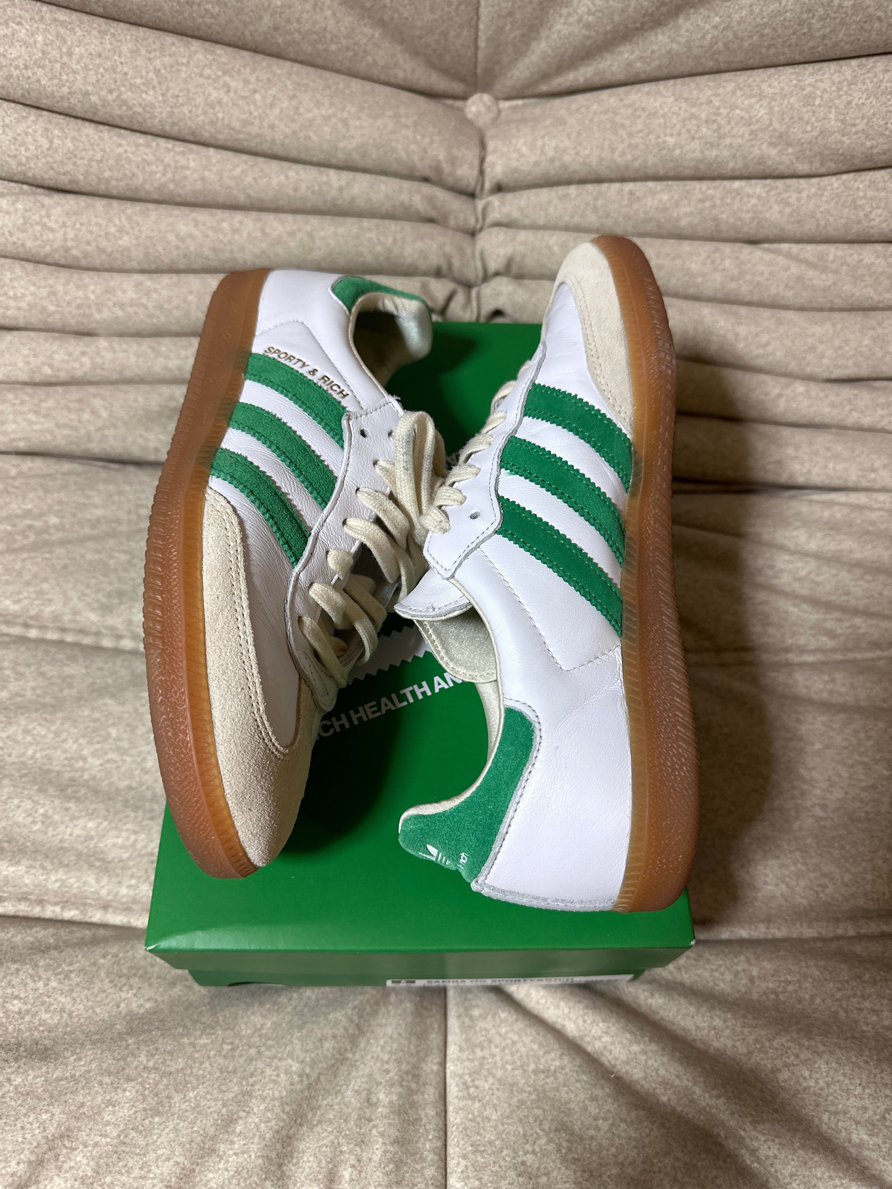 Sporty & Rich × adidas Samba OG "Footwear White/Green/Gum"