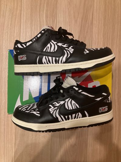 Quartersnacks × Nike SB Dunk Low "Zebra Cake/Safari"