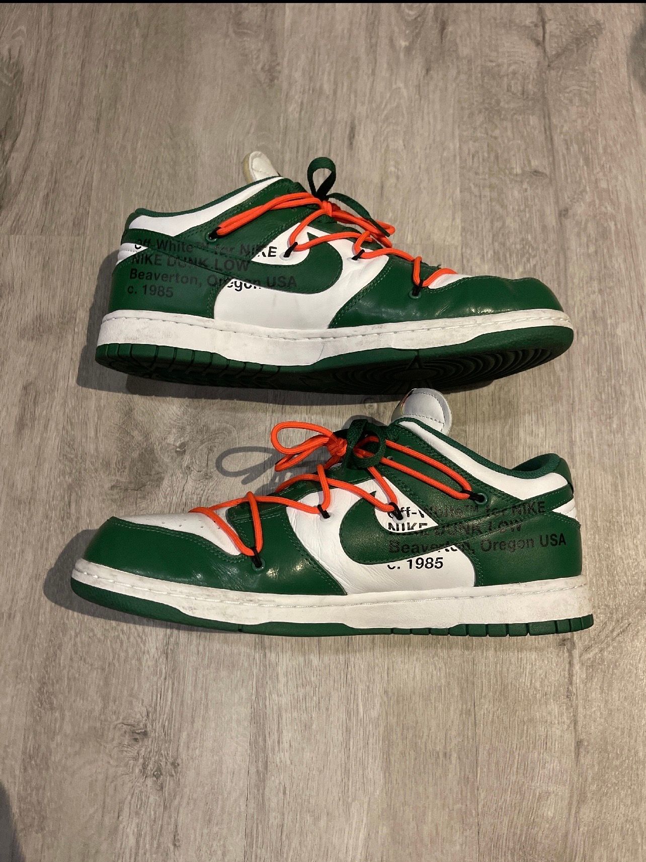 Off-White × Nike Dunk Low "White/Pine Green"