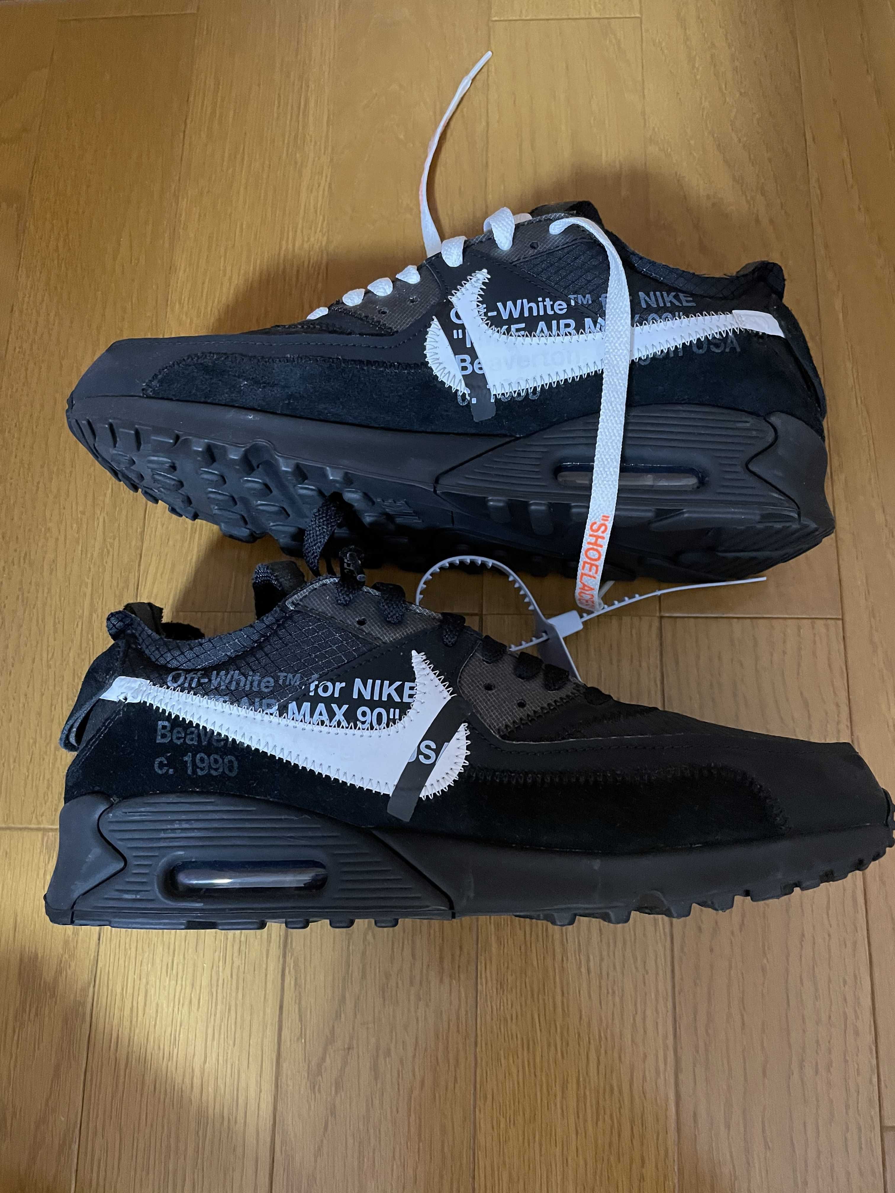 Off-White × Nike Air Max 90 "Black/Black-Cone-White"