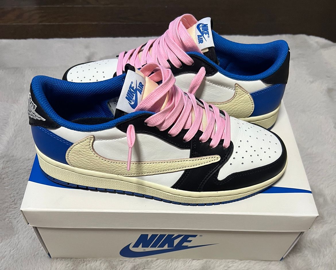 Travis Scott × fragment design × Nike Air Jordan 1 Low OG SP "Military Blue"