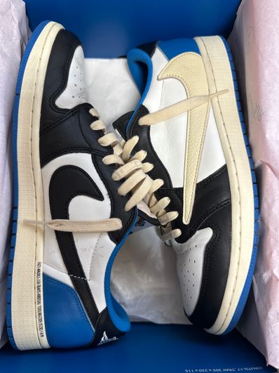 Travis Scott × fragment design × Nike Air Jordan 1 Low OG SP "Military Blue"