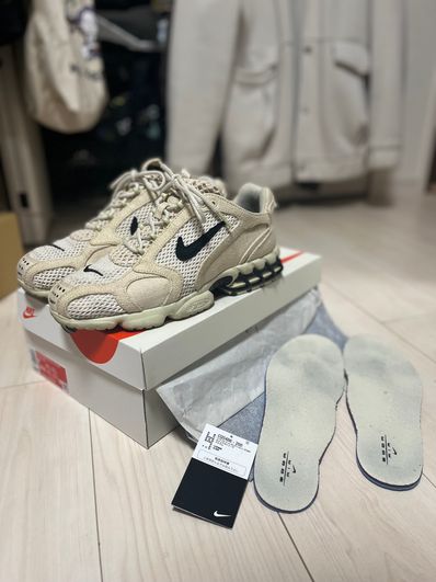 Stussy × Nike Air Zoom Spiridon CG 2 "Fossil/Black"