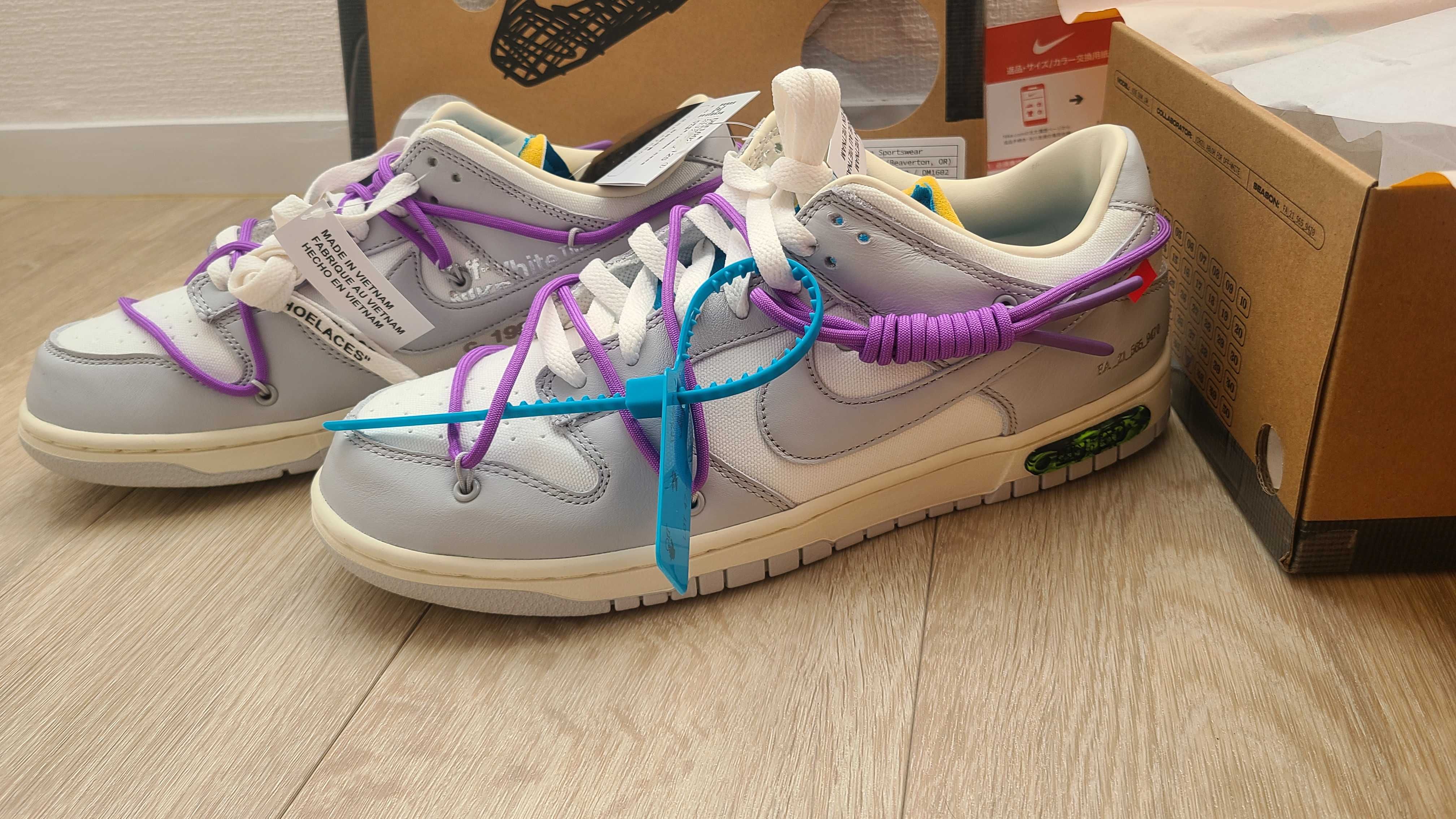 Off-White × Nike Dunk Low "Sail/Neutral Gray"