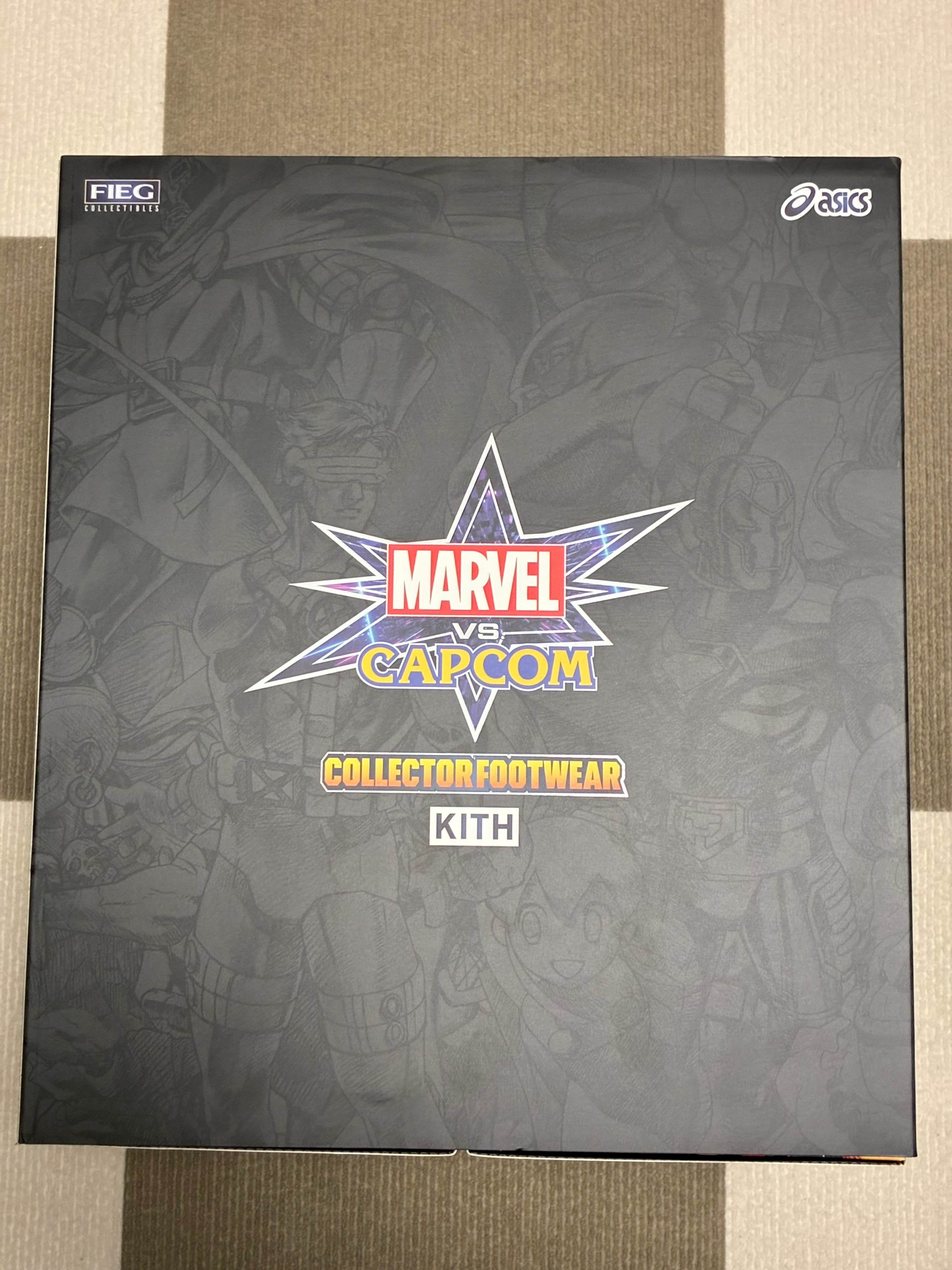 キス × マーベルvsカプコン × アシックス ゲルカヤノ12.1 ダブルボックス "キャプテンアメリカ vs ガイル"