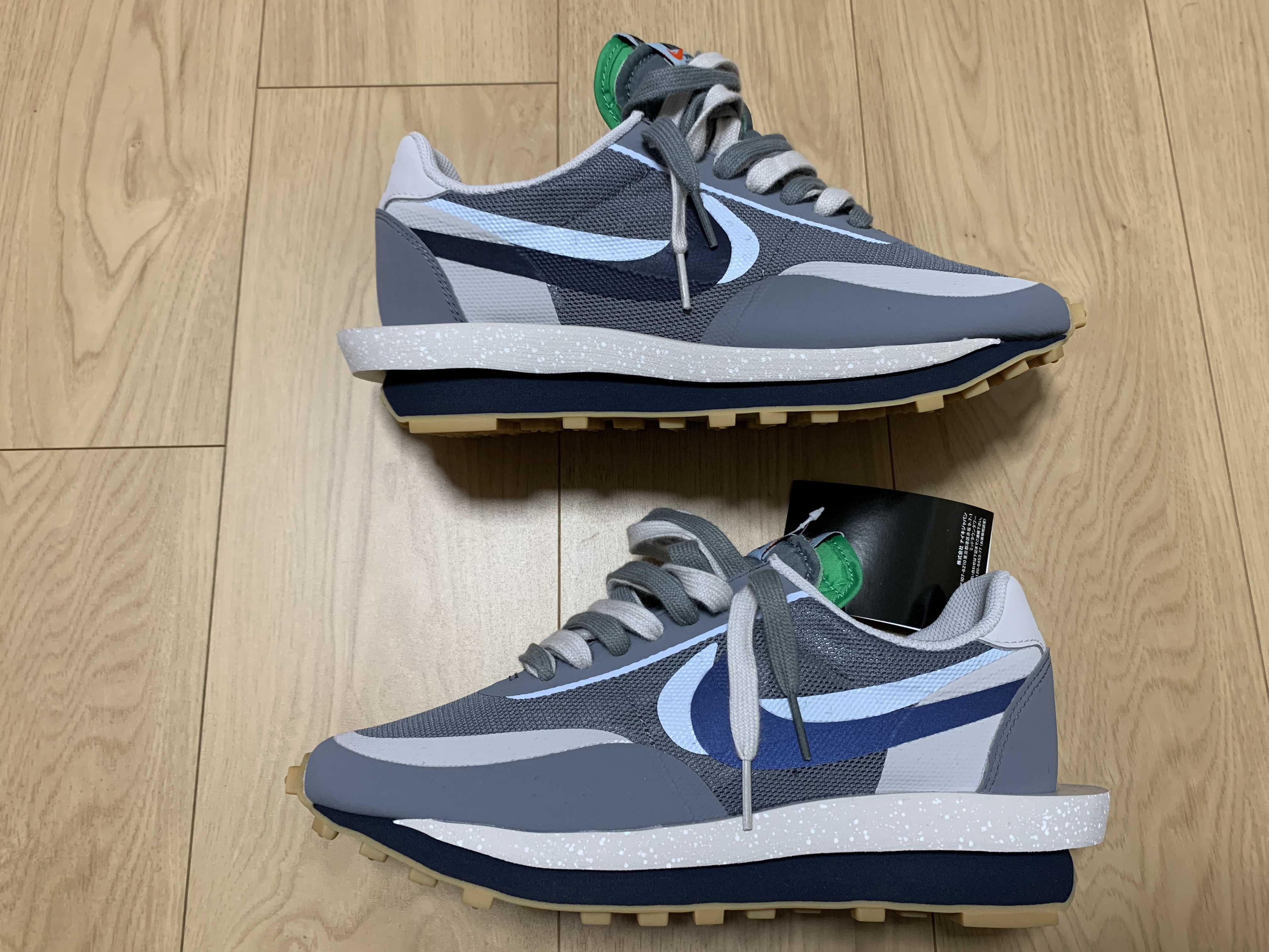 CLOT × Sacai × Nike LD Waffle "Grey Obsidian/Cool Grey"