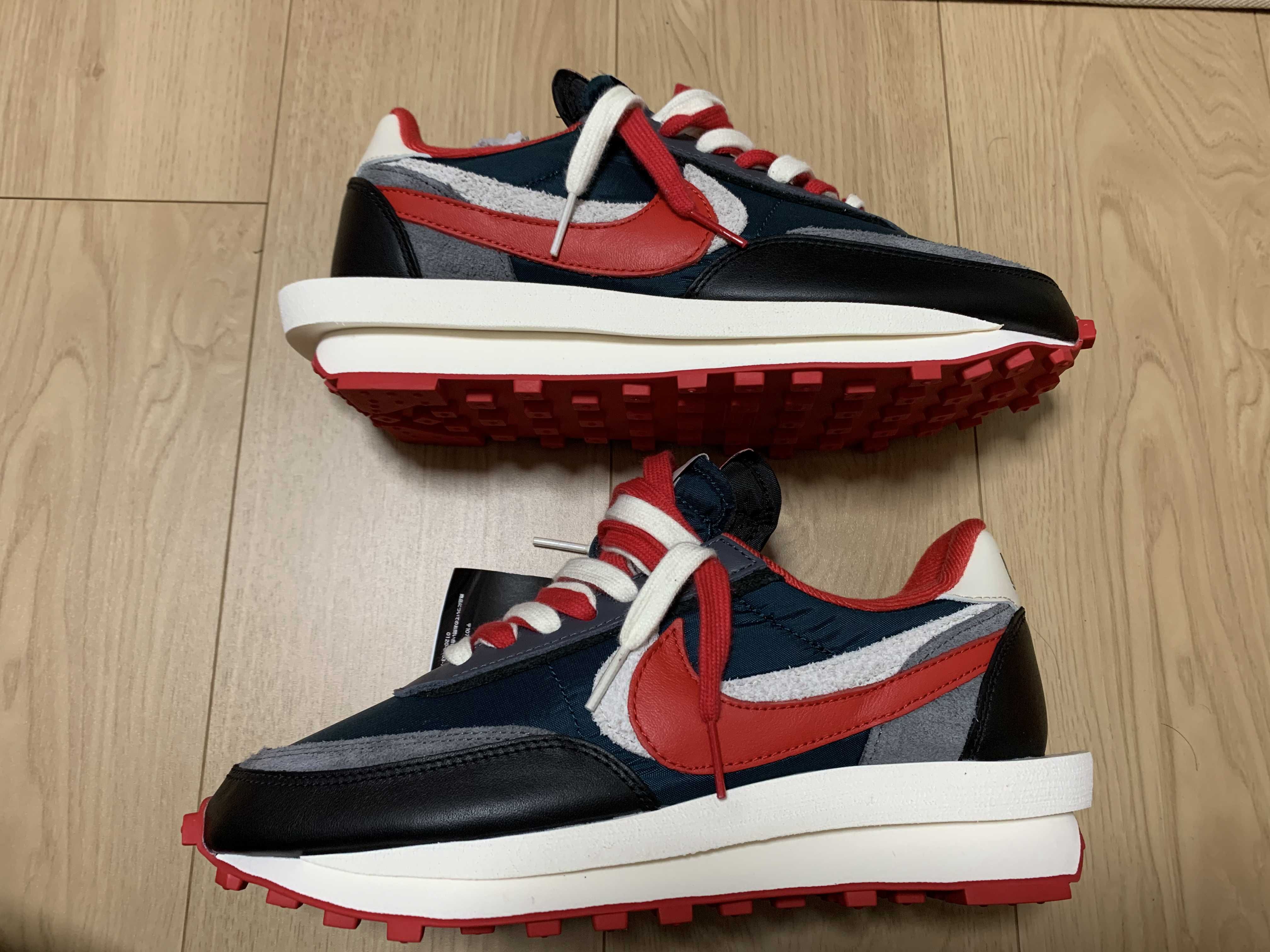 UNDERCOVER × sacai × Nike LD Waffle "Midnight Spruce/Pale Ivory-Dark Grey-University Red"