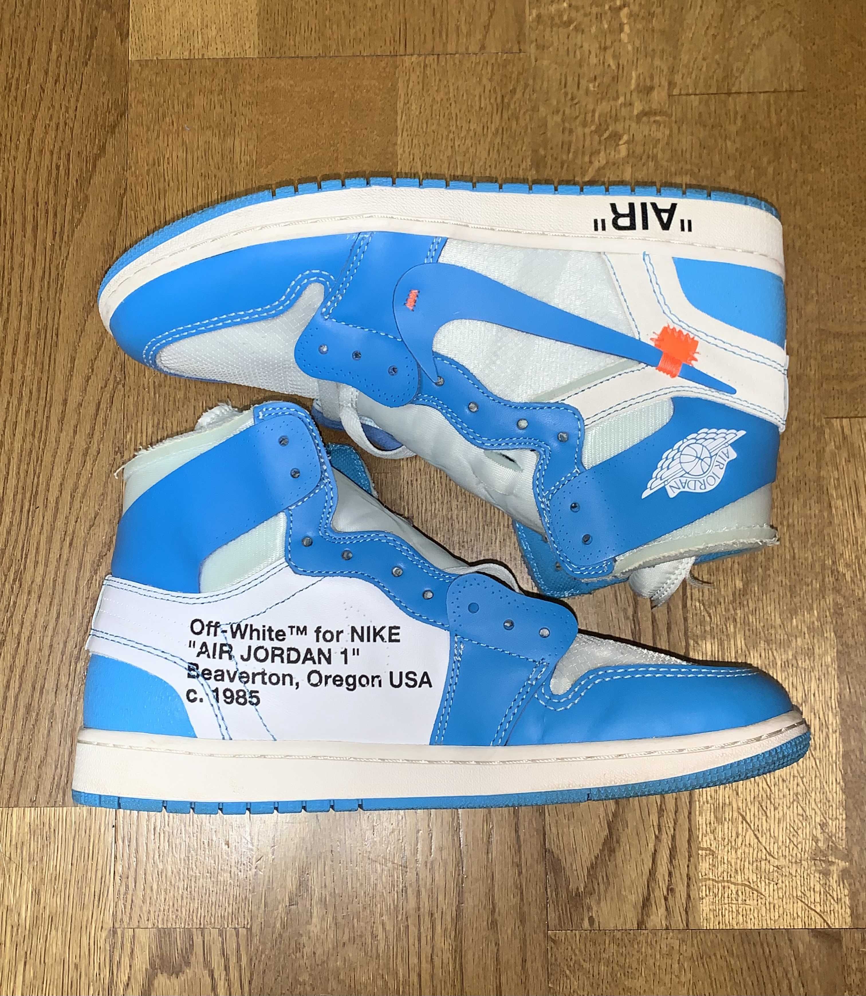 Off-White × Nike Air Jordan 1 High UNC "White/Dark Powder Blue"