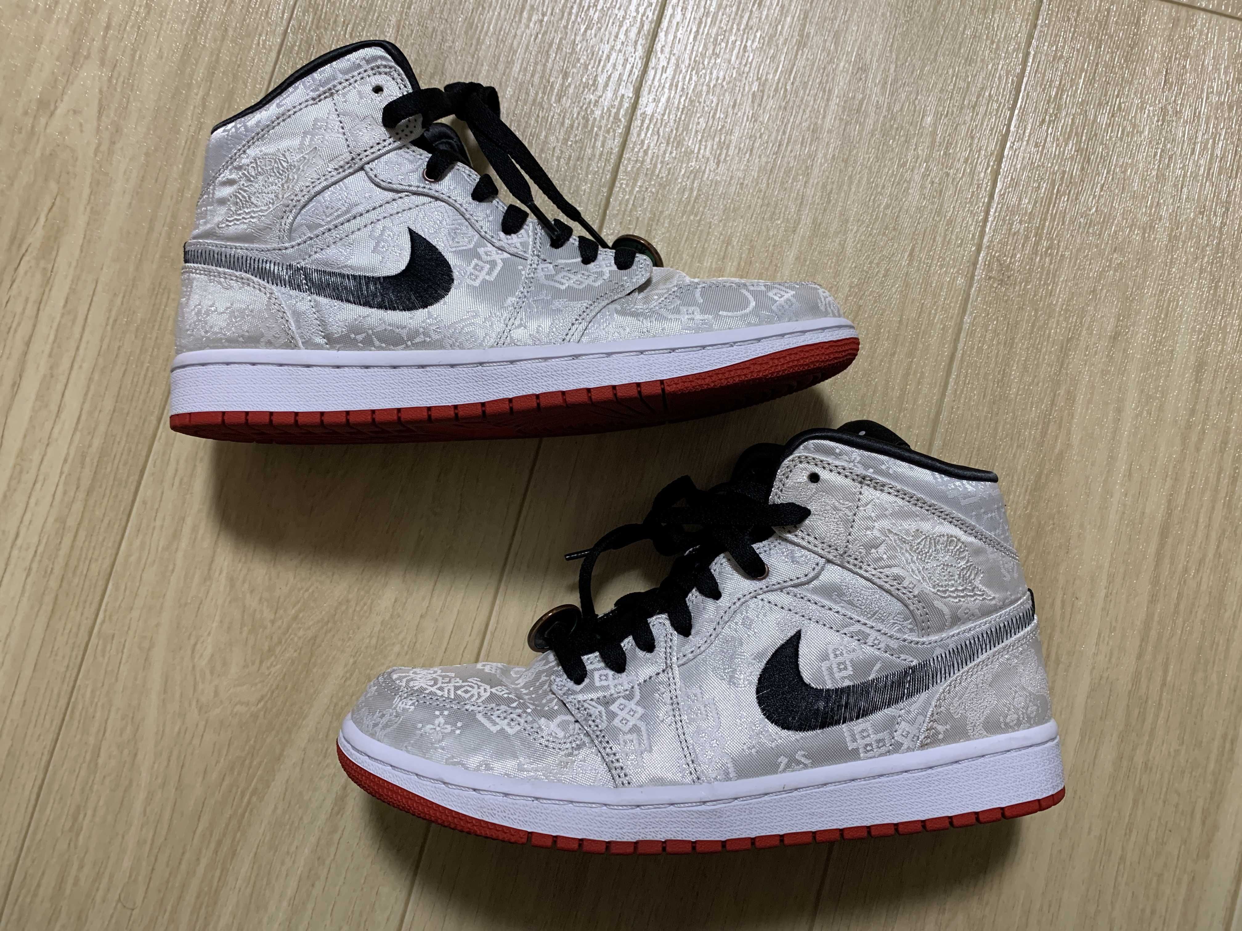CLOT × Nike Air Jordan 1 Mid SE Fearless "White/Black/Red"