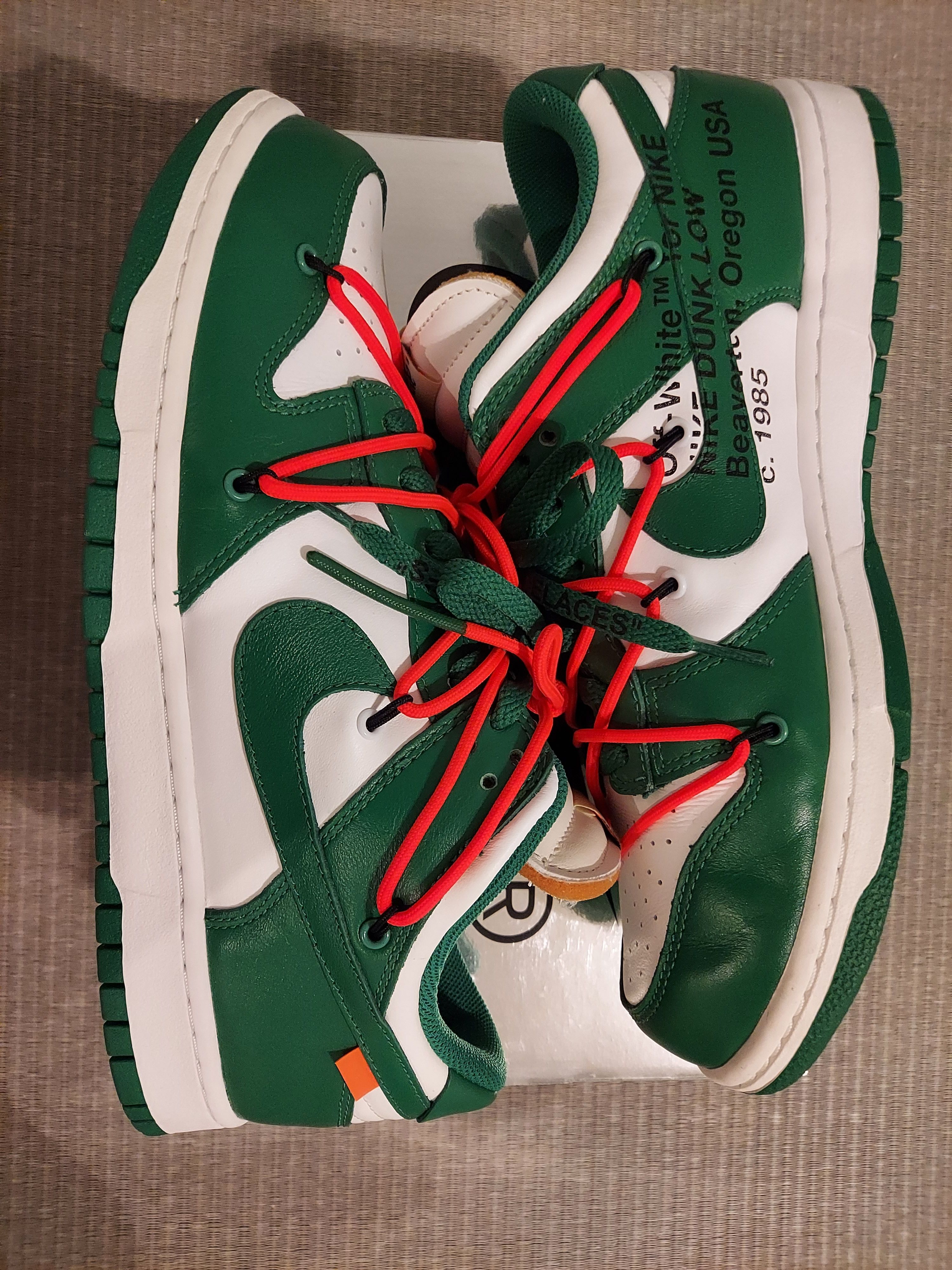 Off-White × Nike Dunk Low "White/Pine Green"