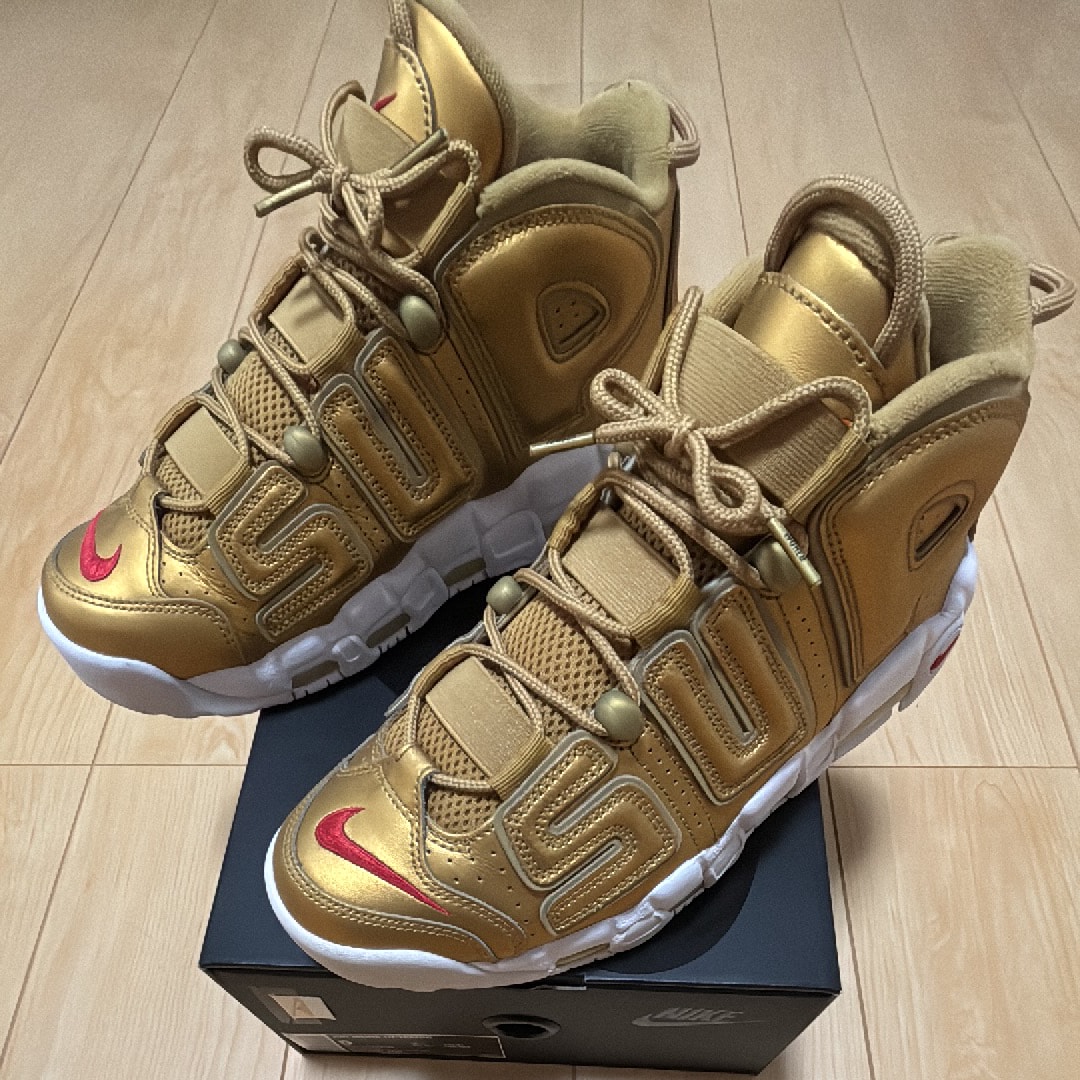 Supreme × Nike Air More Uptempo "Metallic Gold"