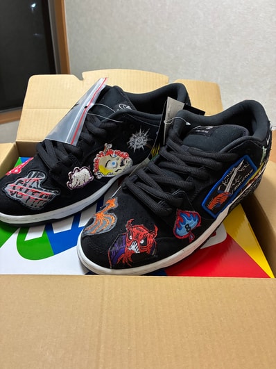 Neck face × Nike SB Dunk Low "Black/White/Multi Color"