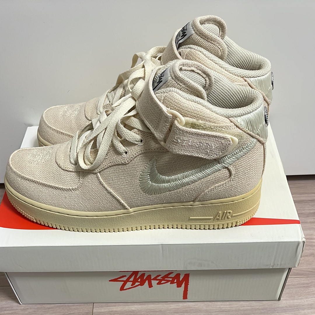 Stussy × Nike Air Force 1 Mid "Fossil Stone"