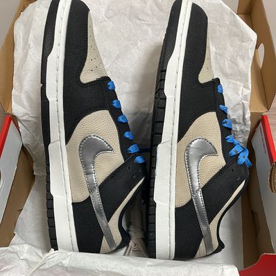 Nike Women's Dunk Low "Beige/Black and Metallic Silver"