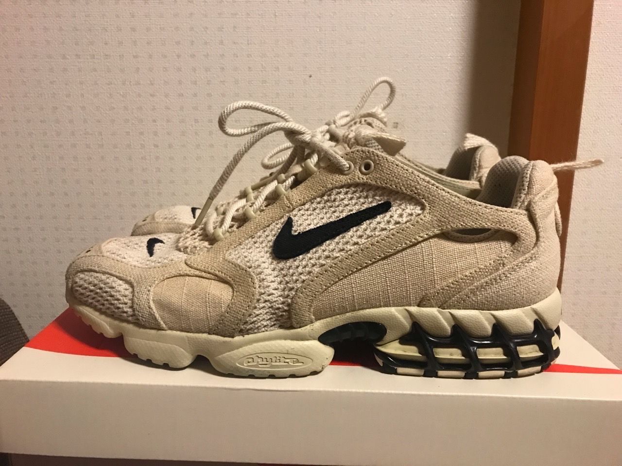 Stussy × Nike Air Zoom Spiridon CG 2 "Fossil/Black"