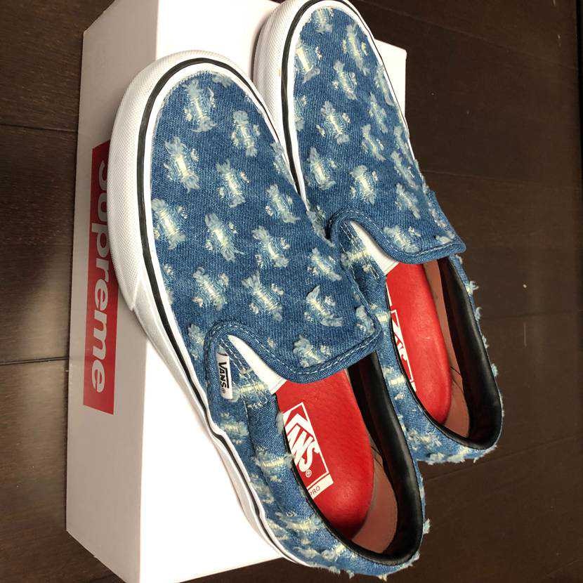 Supreme × Vans Slip-On Hole Punch Denim "Blue"