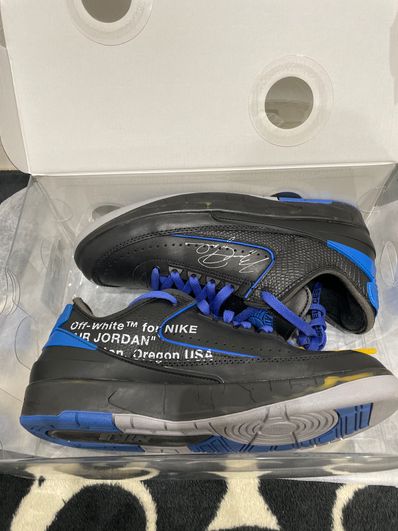 Off-White × Nike Air Jordan 2 Low "Black and Varsity Royal"