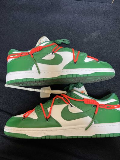 Off-White × Nike Dunk Low "White/Pine Green"